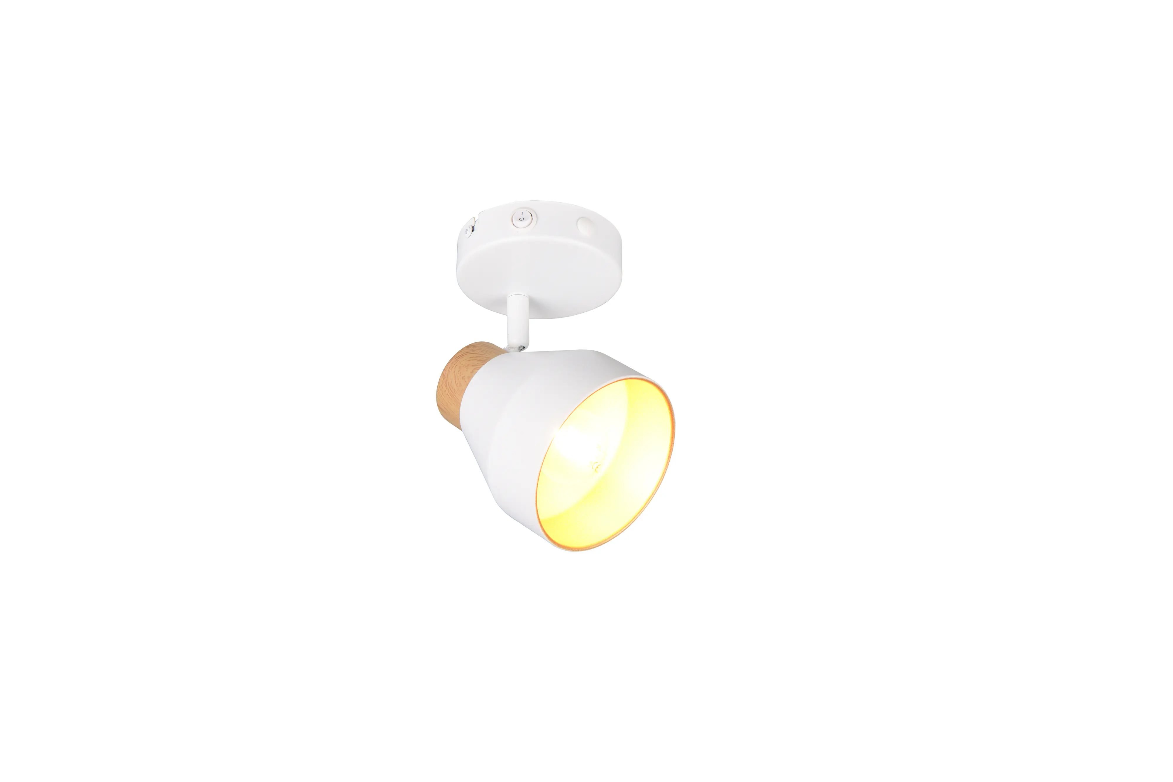 Trio Wandlampe 1er Spot Valentin Ø 11 x 19 cm weiß matt/natur