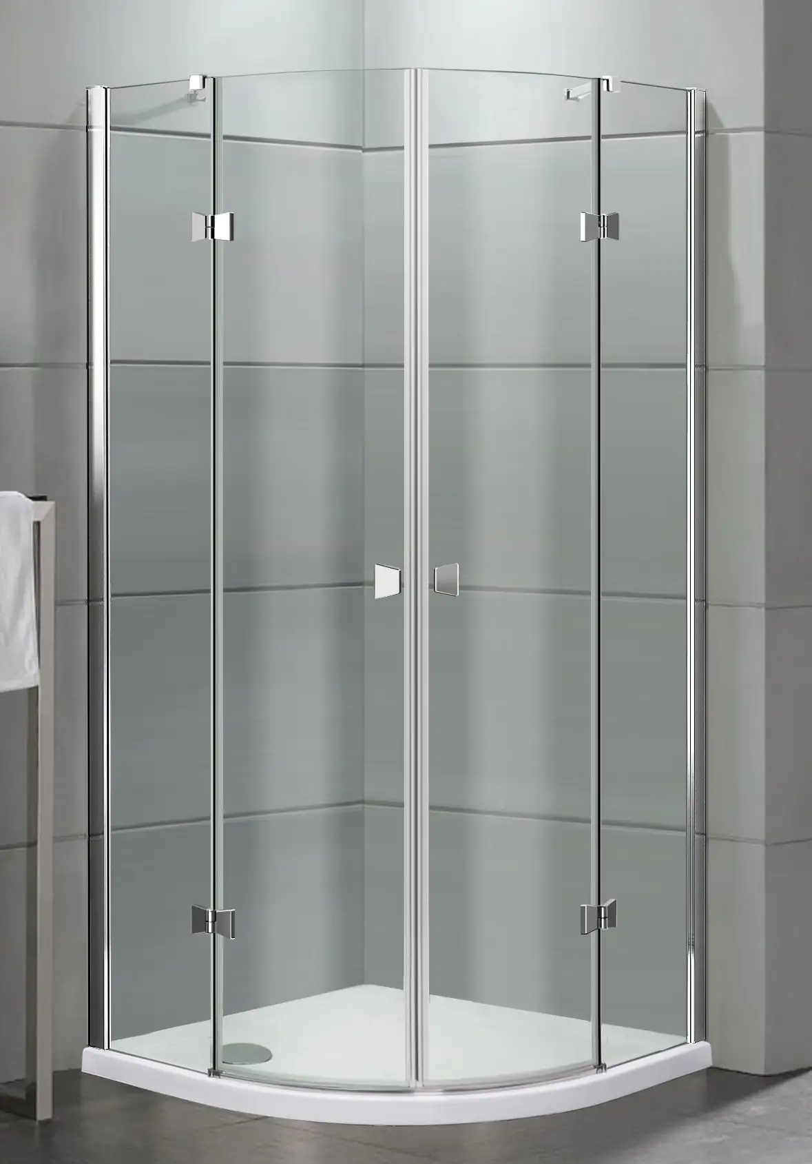 TrendLine Runddusche Easy-6 Open Drehtür 90 x 90 cm Klarglas chrom