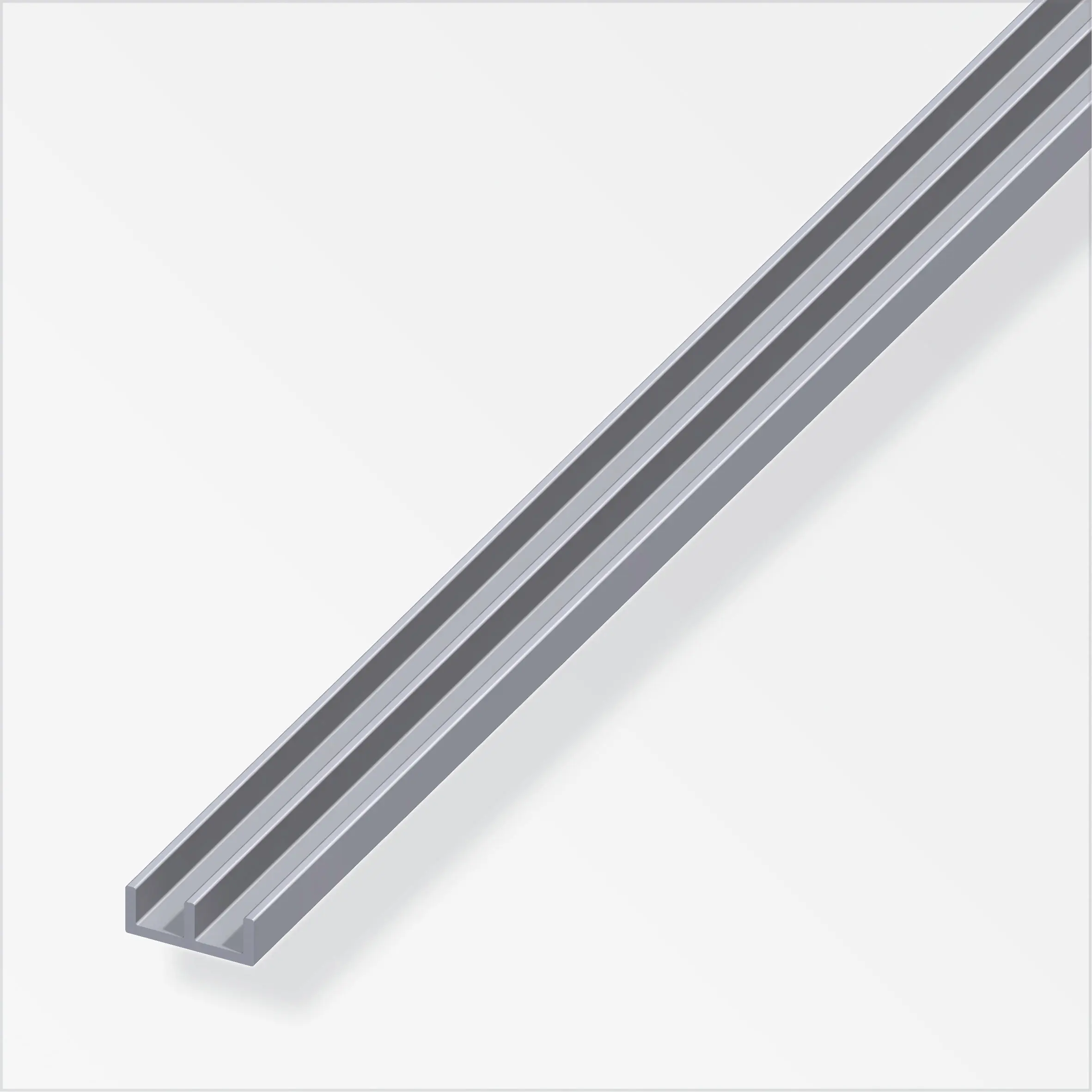 alfer Führungsschienen-Profil, unten 2 m, 6 x 6 x 1.3 mm Alu roh blank