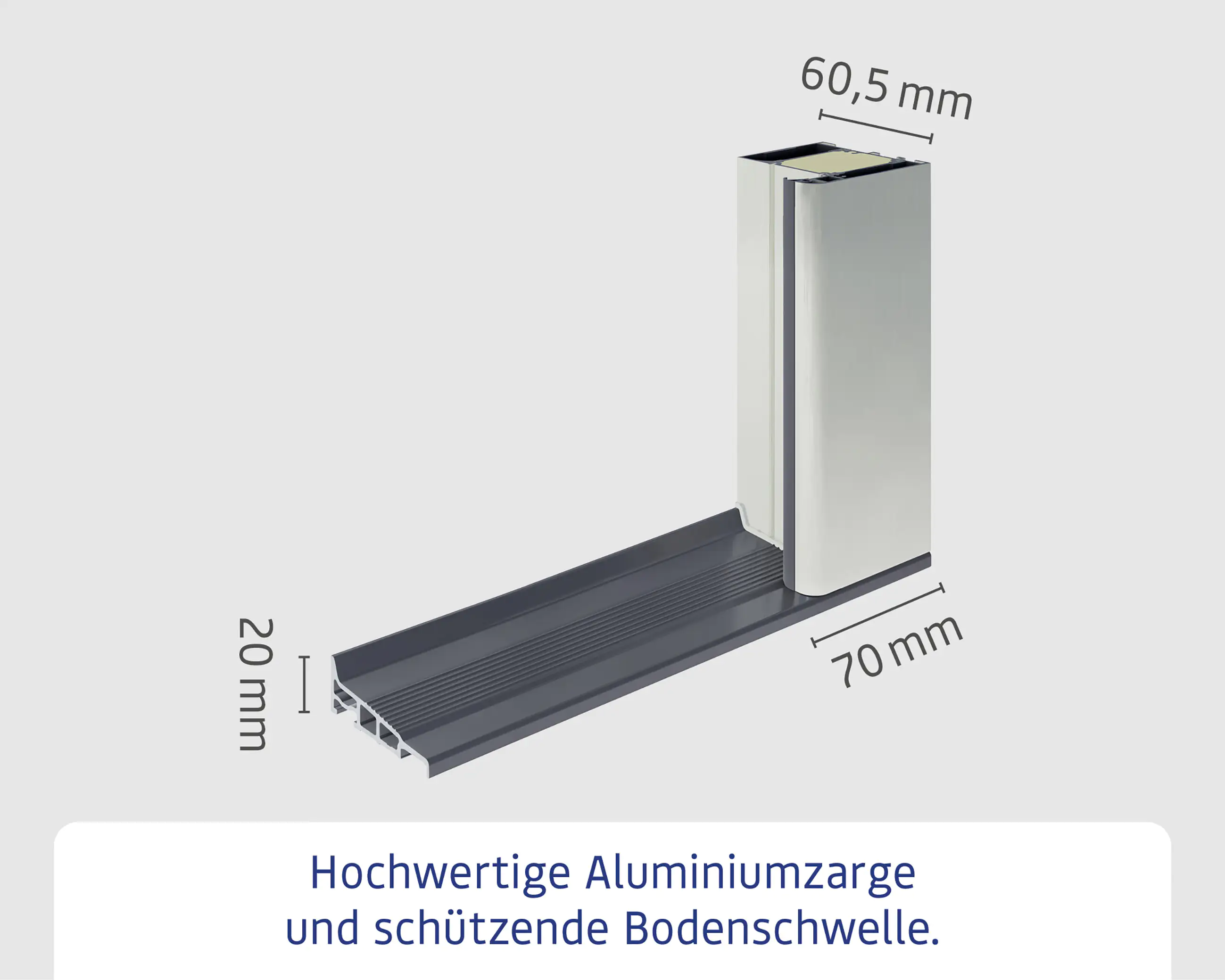 EcoStar Haustür ISOPRO Secur IPS 020 RC2 graualuminium 110 x 210 cm