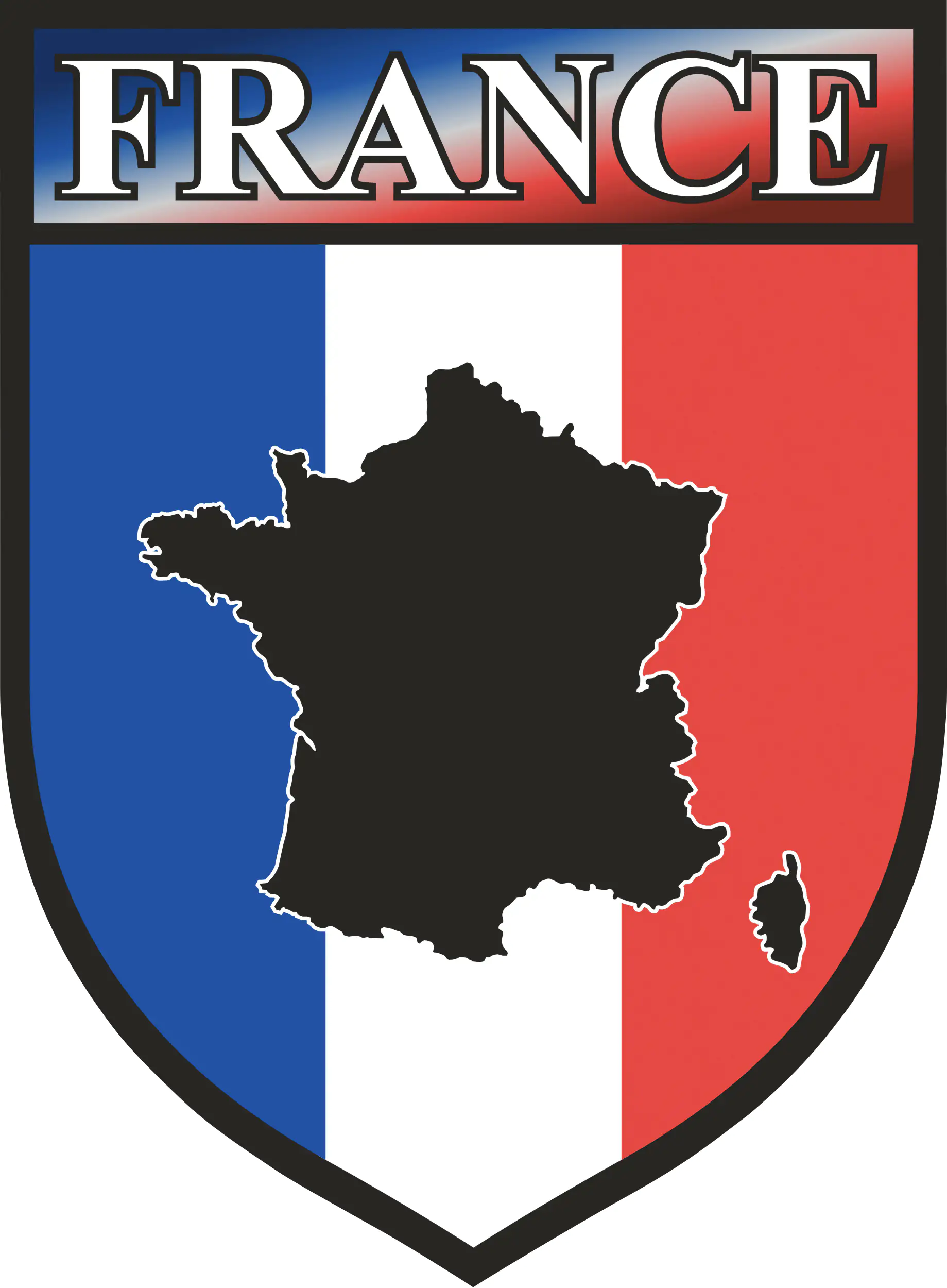 Hermann Schütz Aufkleber FRANCE Wappen 65x90mm