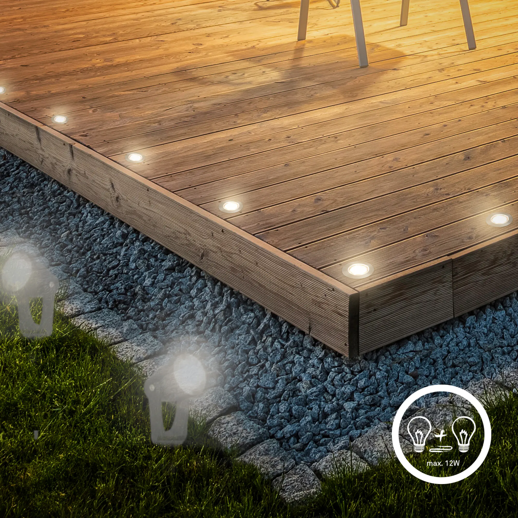 Briloner LED Boden-Einbaustrahler Connect to Shine3er Ergänzungsset 3x 1W warmweiß