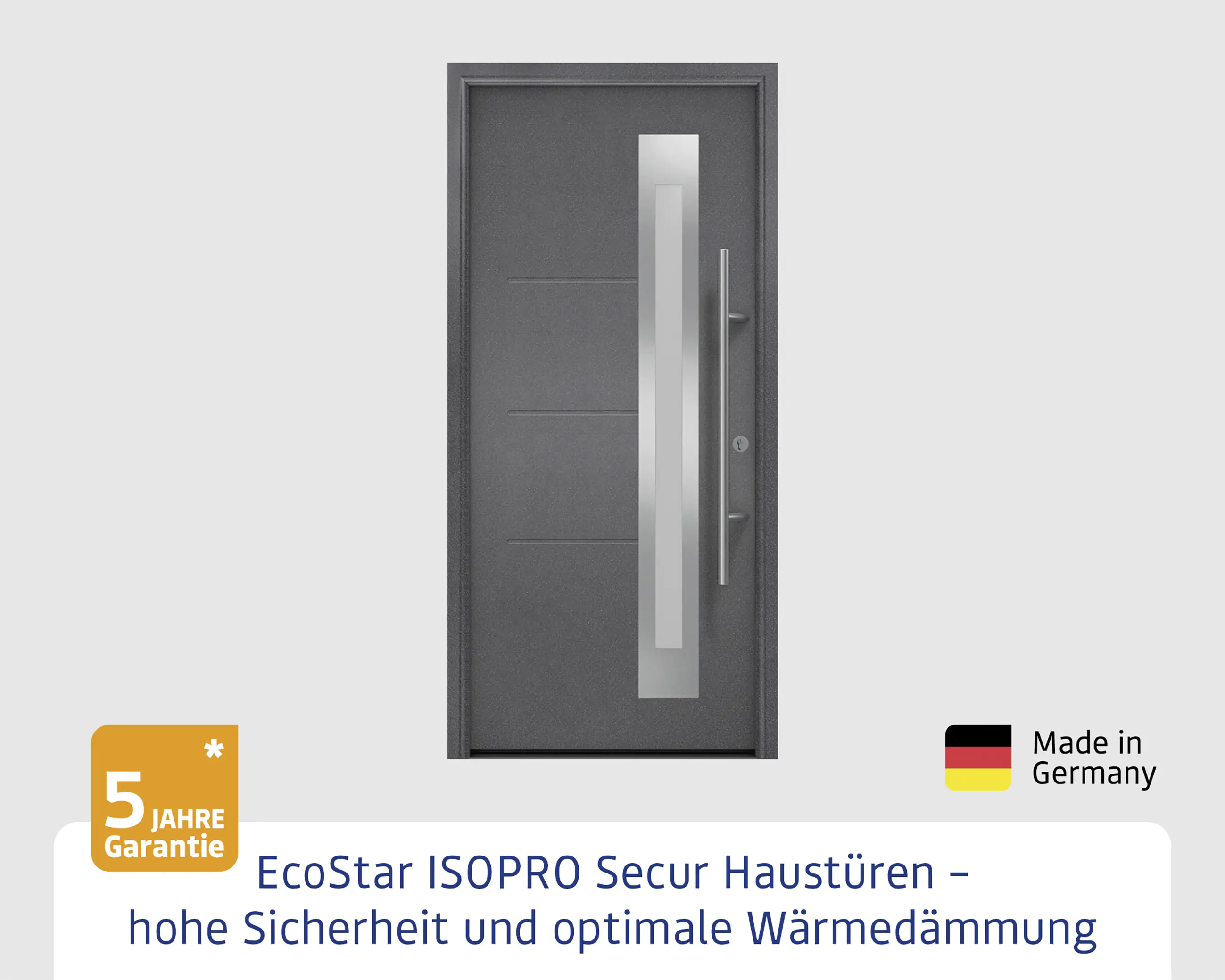 EcoStar Haustür ISOPRO Secur IPS 780S RC2 anthrazit metallic 110 x 210 cm