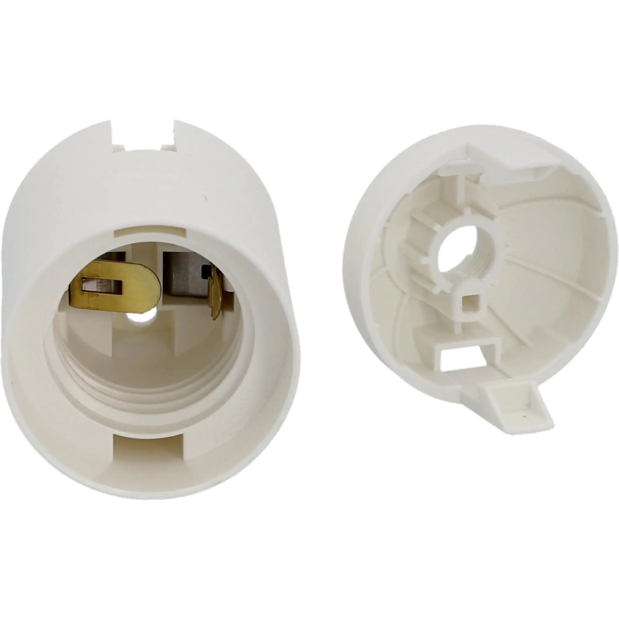 Lampen-Fassung Glattmantel E 27, weiß
