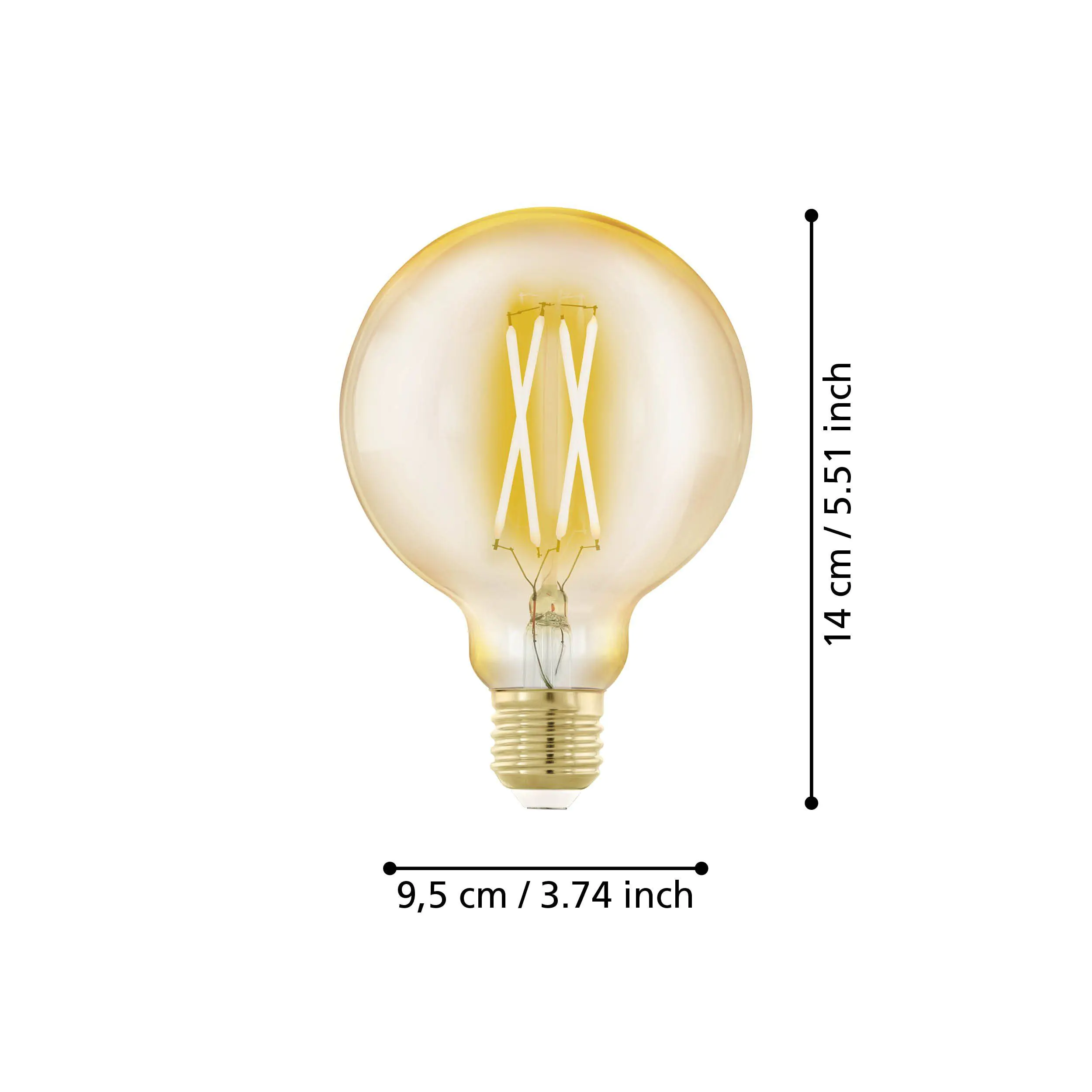 Eglo LED Globe G95 E27 4W amber