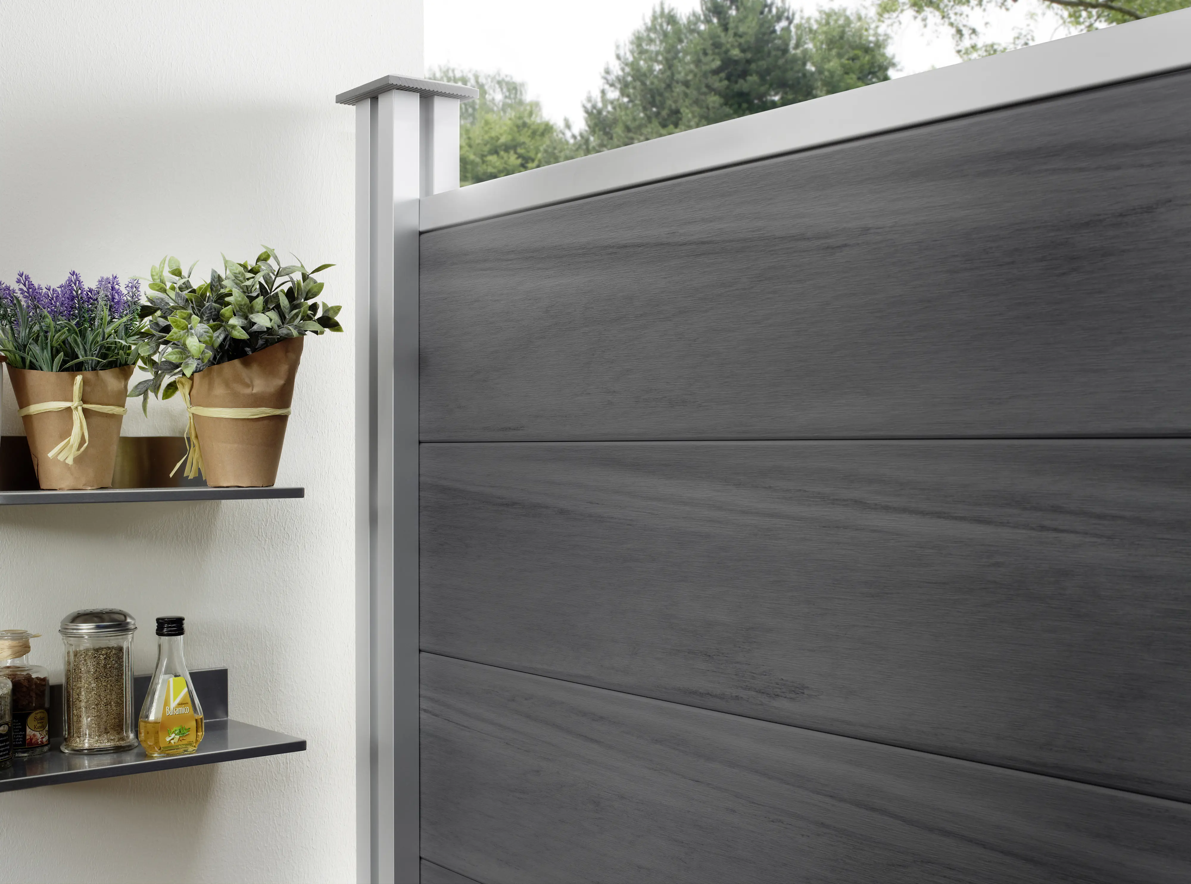 Osmo Sichtschutzelement Multi-Fence Co-Extrusion Grundelement, silvergrey