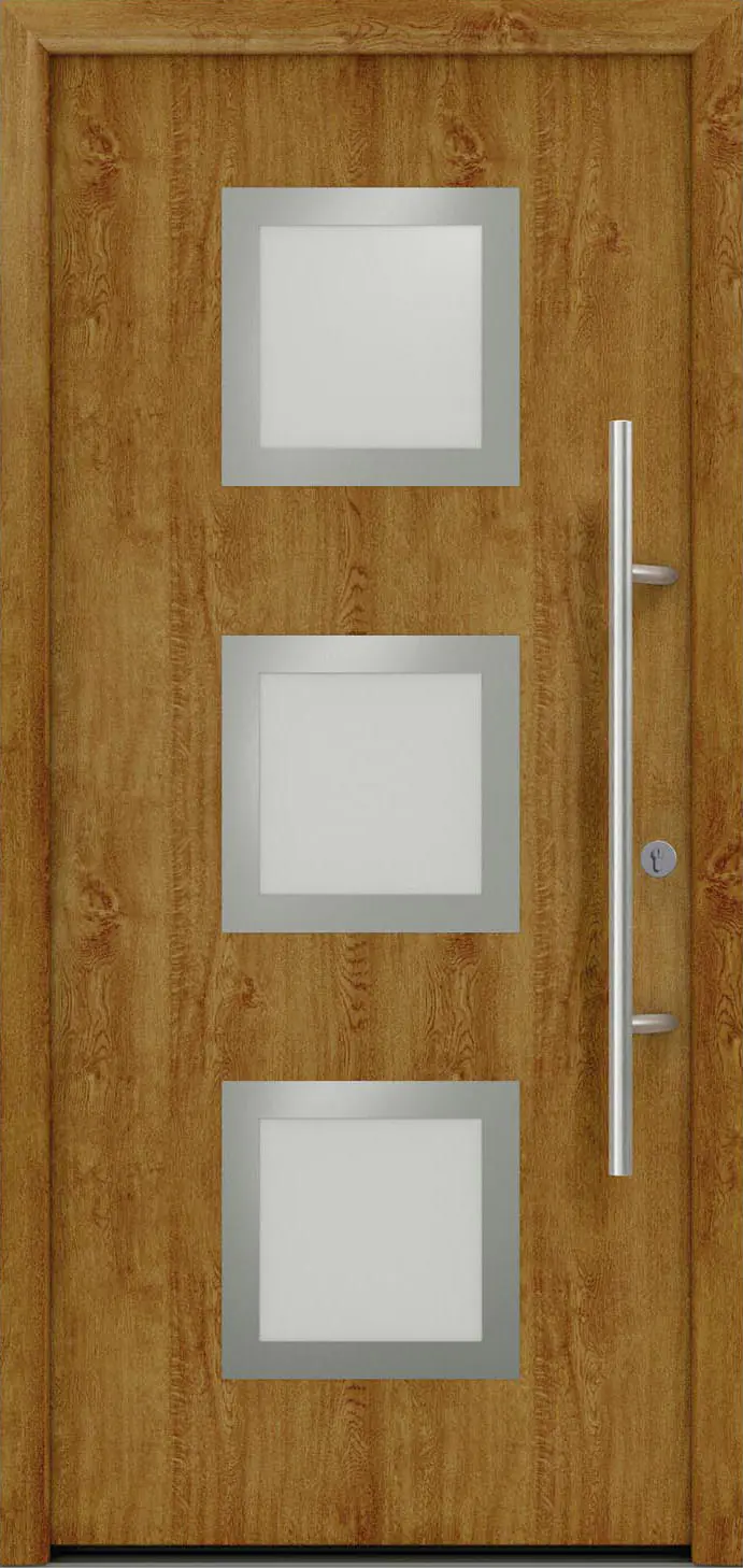 EcoStar Haustür ISOPRO Secur IPS 810S RC2 golden oak 110 x 210 cm