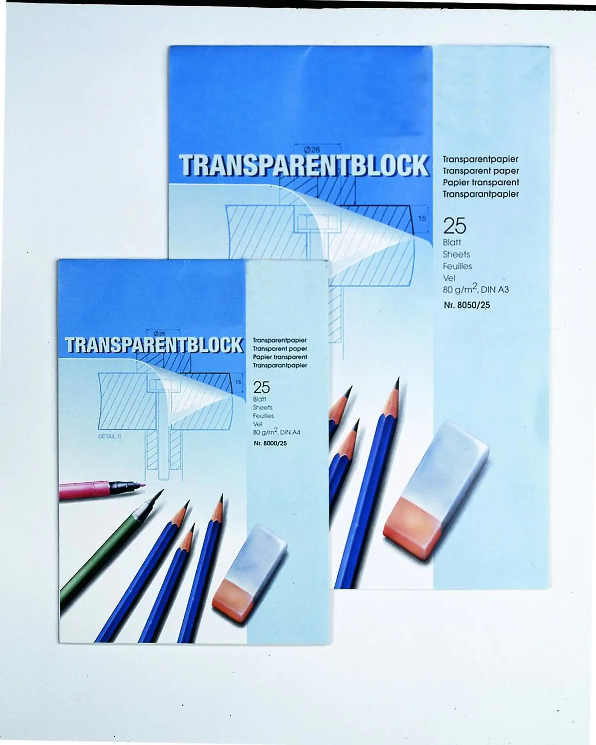 Glorex Transparentpapierblock 80g A3 , 25 Blatt