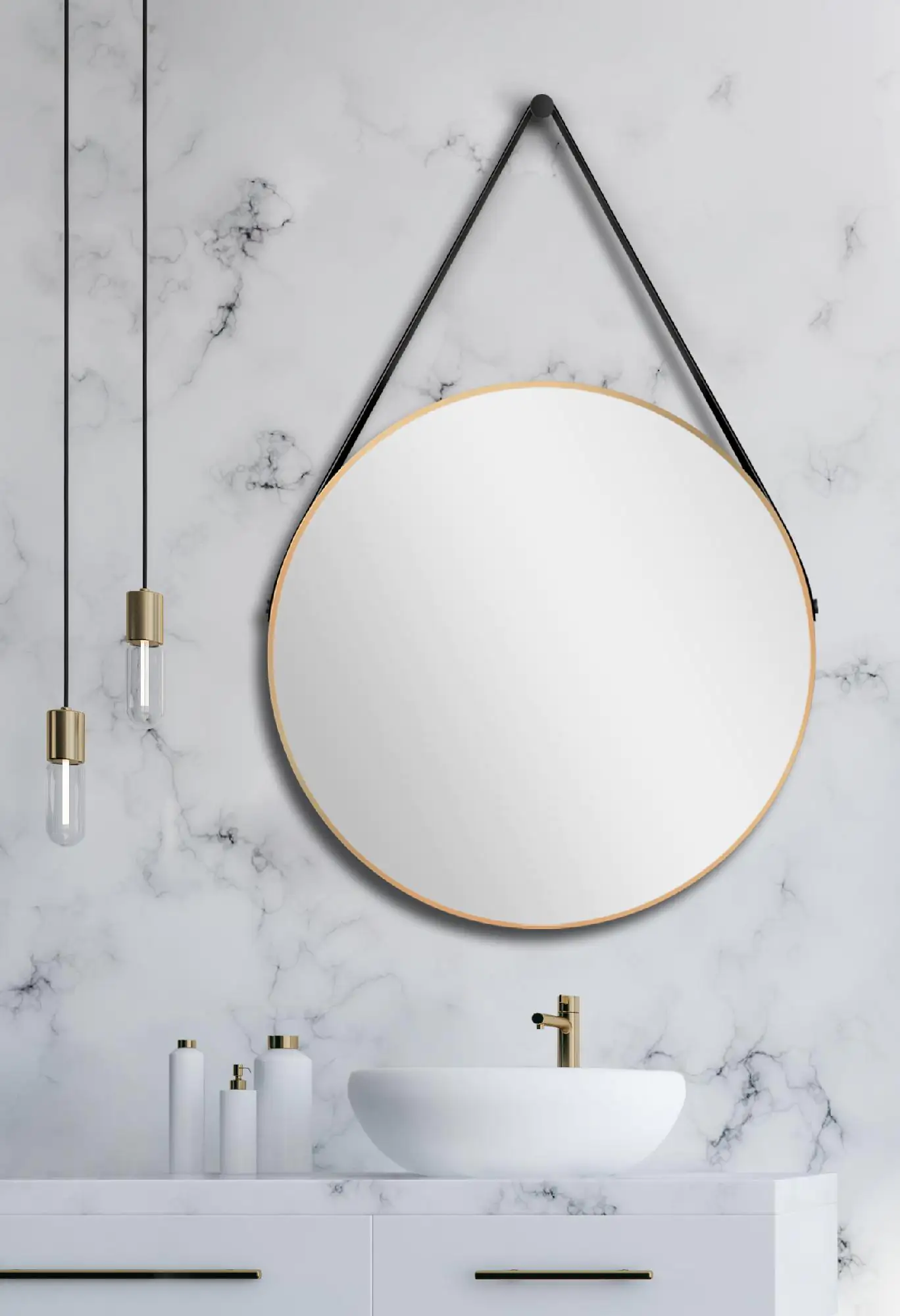 DSK Design Spiegel Silver Coiffeur Ø 80 cm gold