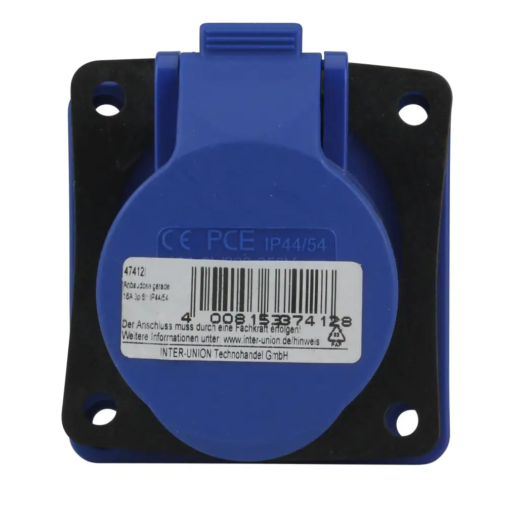 PCE Caravan-CEE-Anbaudose 3-polig 16A blau