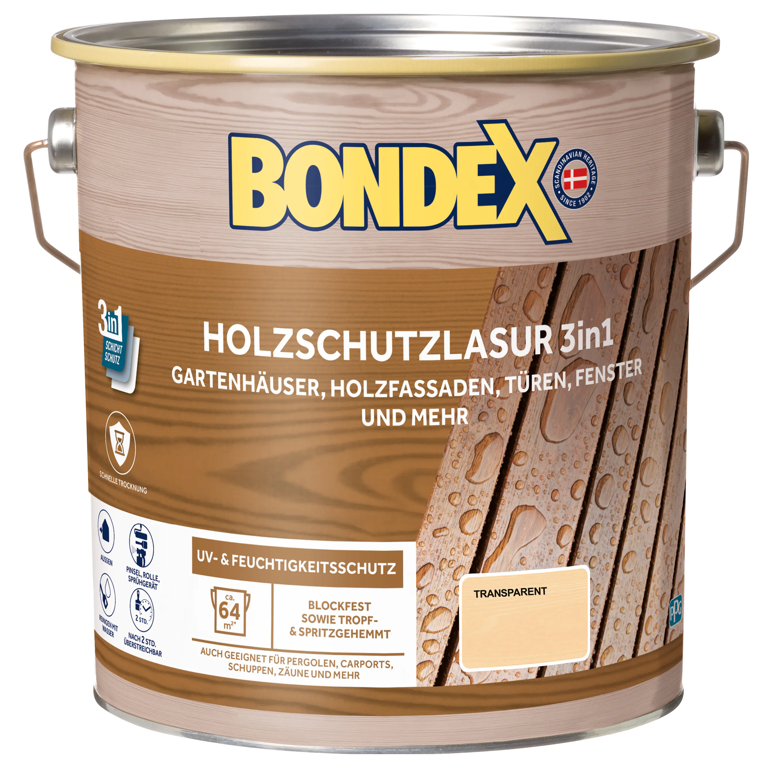 Bondex Holzschutzlasur 3in1 4 L farblos