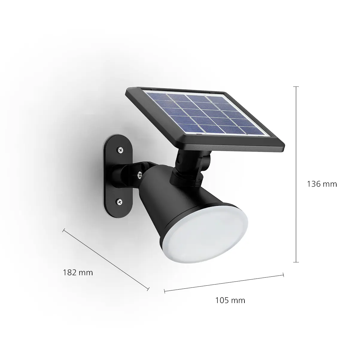 Solar Spot Wandleuchte Jivix 18,5 x 14,5 x 11,5 cm schwarz