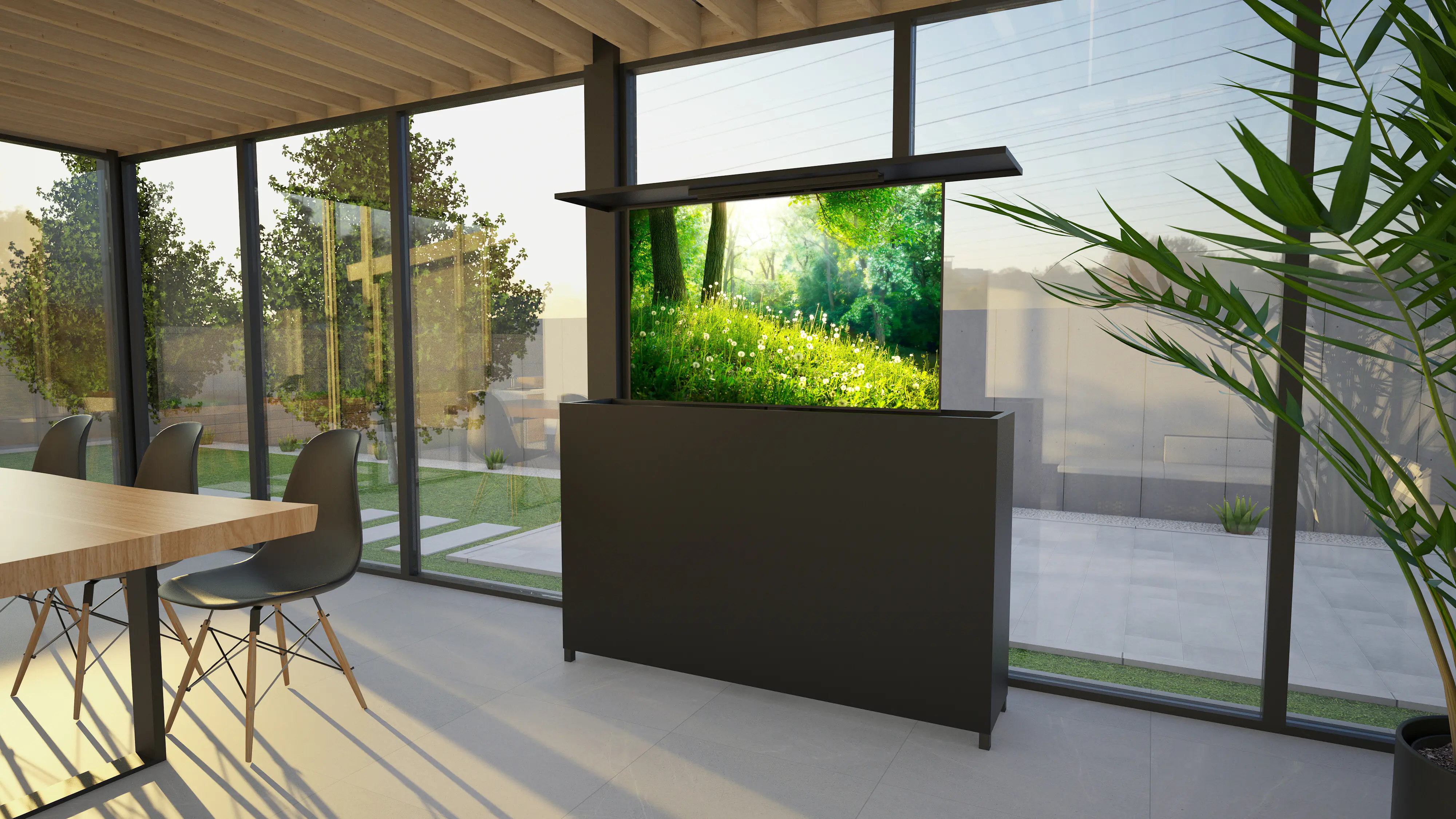 Bellano Living TV Lift Schrank Outdoor dunkelgrau