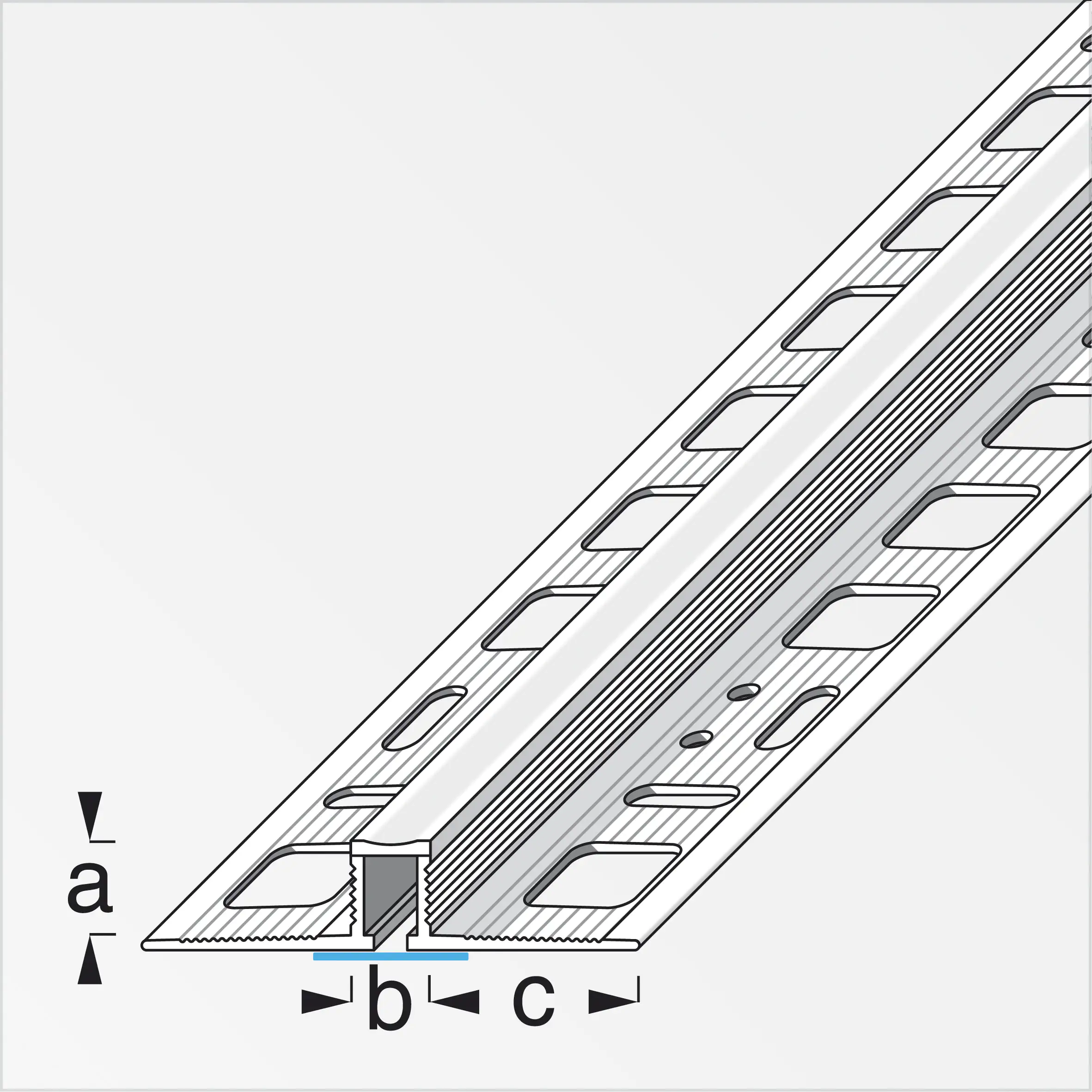alfer Dehnfugenprofil 1 m, 8 x 8 x 21 mm PVC (Kunststoff) glatt betongrau