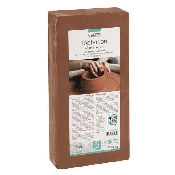 Glorex Töpferton 10 kg, terracotta, unschamottiert