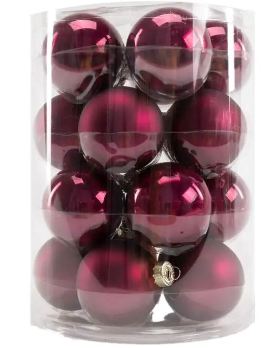 TrendLine Weihnachtskugeln aus Glas Ø 6 cm magnolienrosa 20 Stück