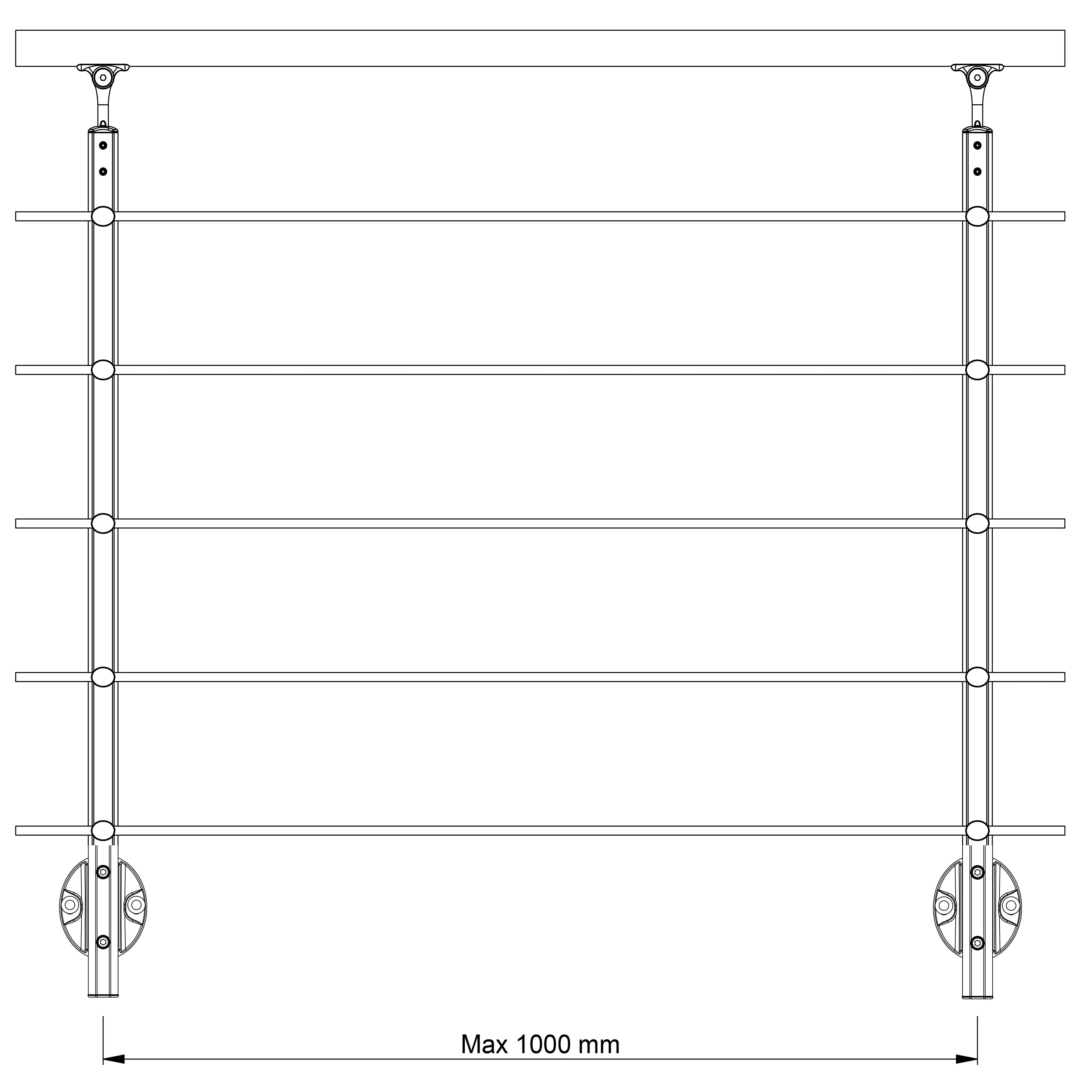 DOLLE Geländerset PS 151 Aluminium anthrazit 150 cm