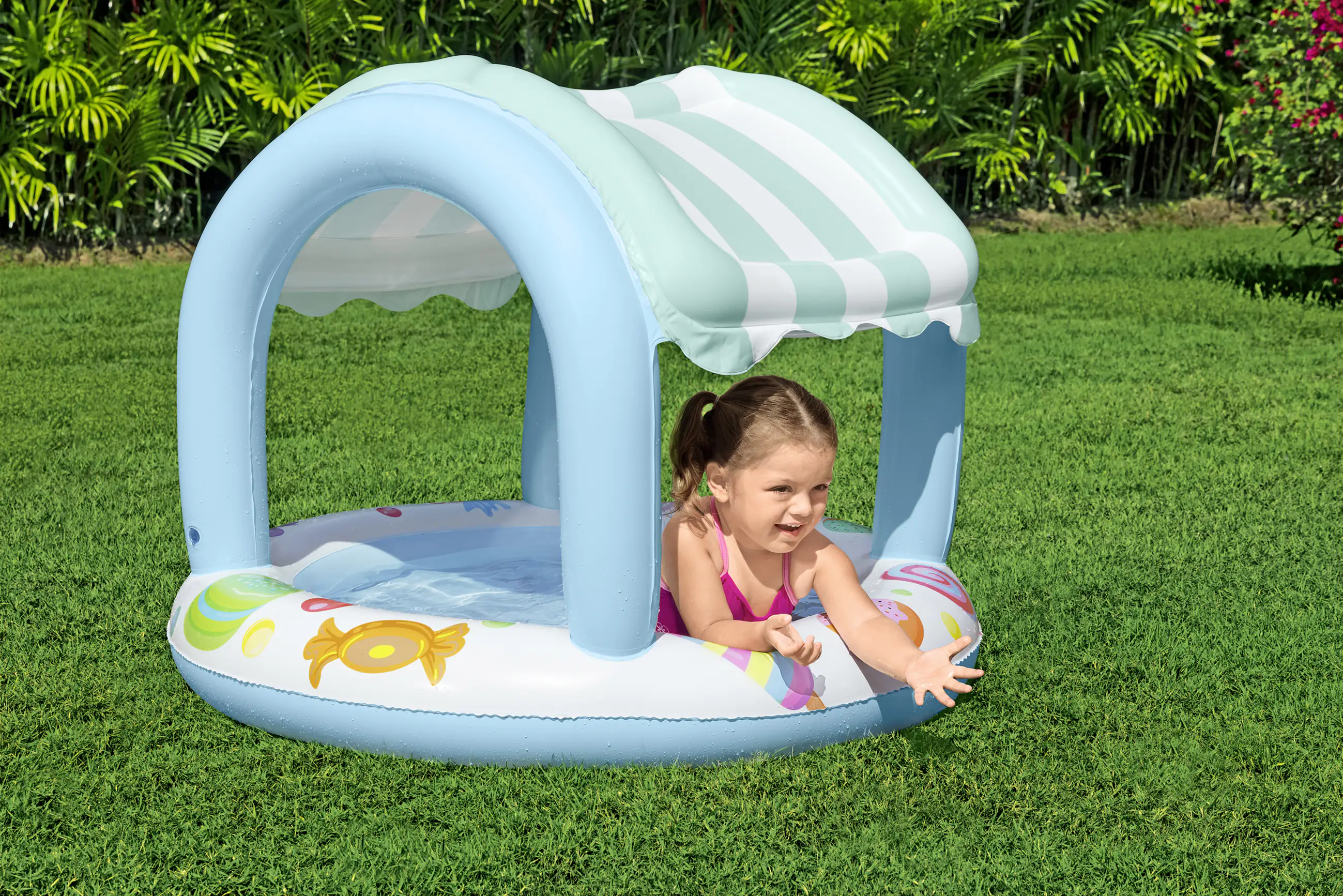 Bestway Planschbecken Sweet Shope mit Dach Ø 104 x 84 cm