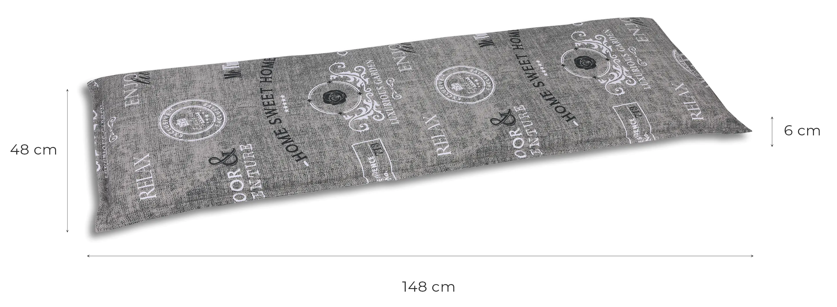 GO-DE Bankauflage 148 x 48 x 6 cm grau