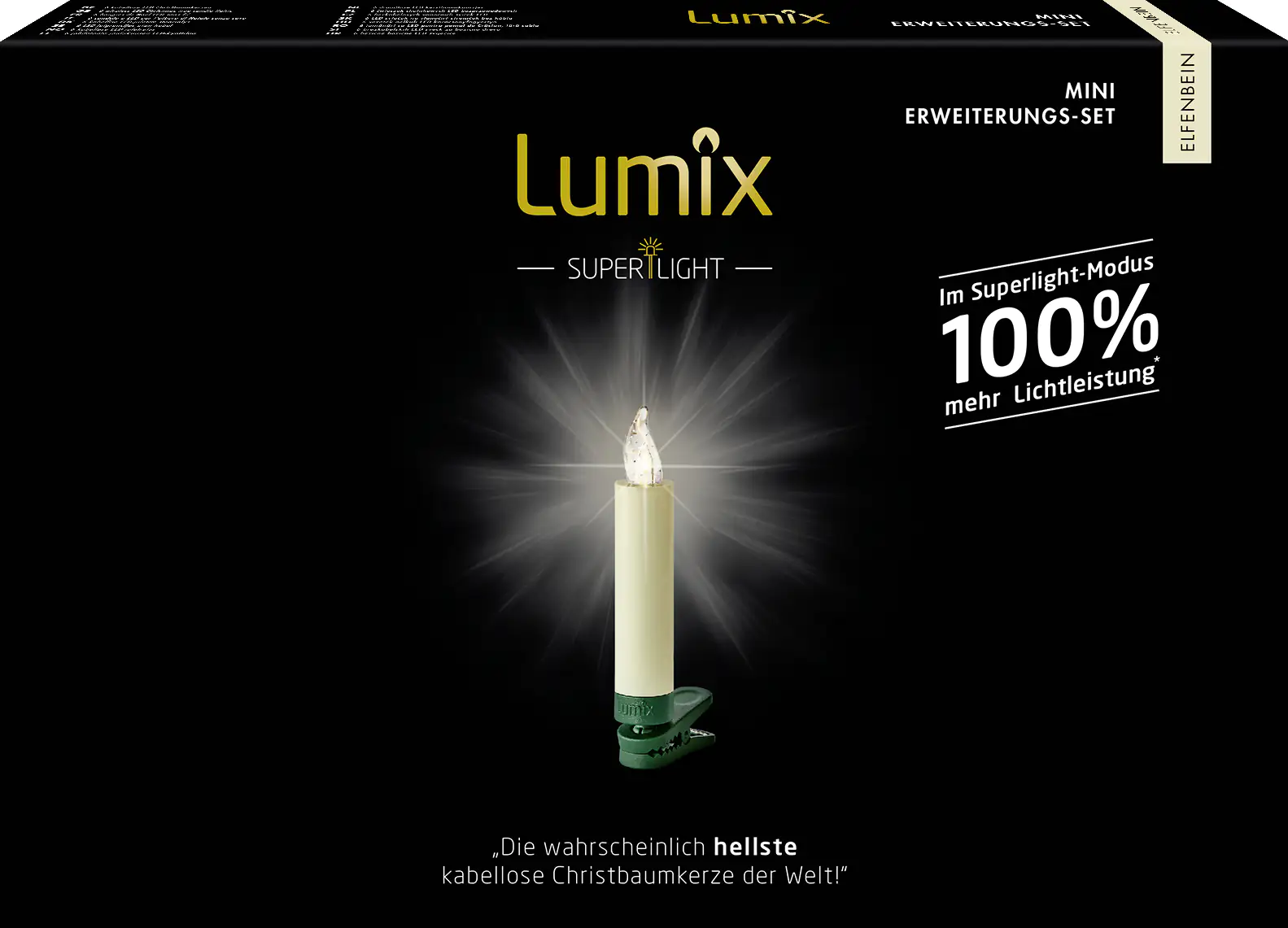 Krinner Lumix Superlight Mini Erweiterungsset, 6 LED Kerzen, elfenbein