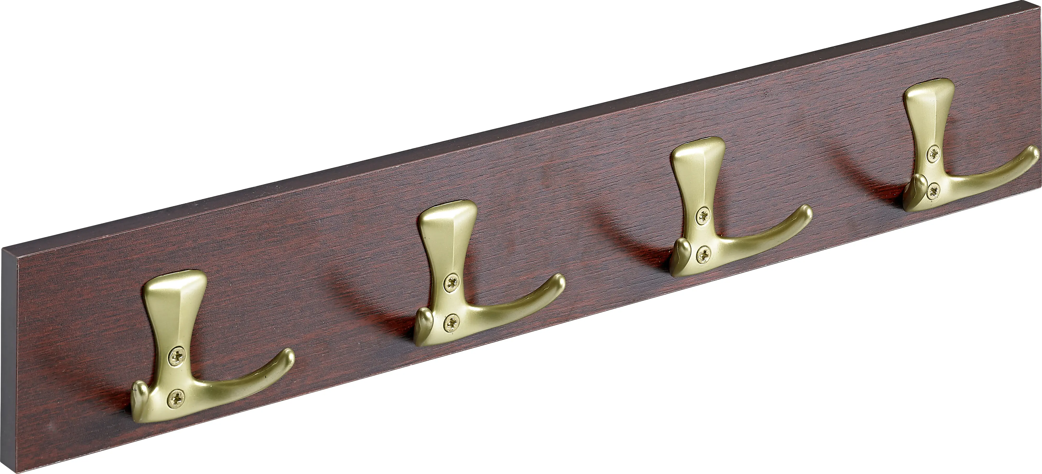 Hettich Garderobenleiste 4 Haken Holz 50 x 8 x 4,6 cm kirsch-goldfarben