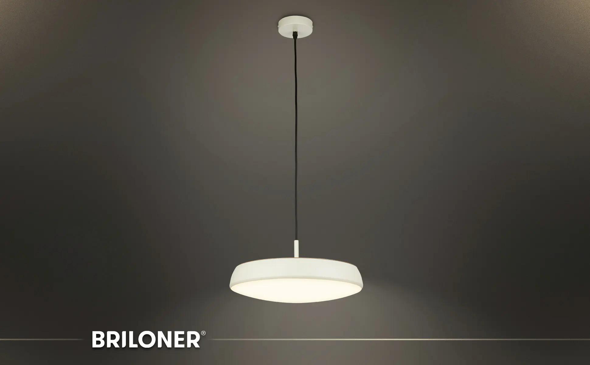 Briloner LED-Pendelleuchte Nala Ø 35 cm hellgrau warmweiß