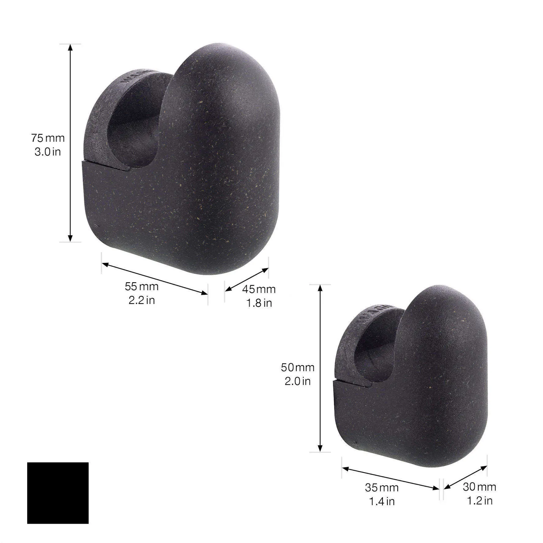 Wagner Wandhaken-Set hooks4home Pill Tragkraft bis 2 kg schwarz 2 Größen 4 Stück
