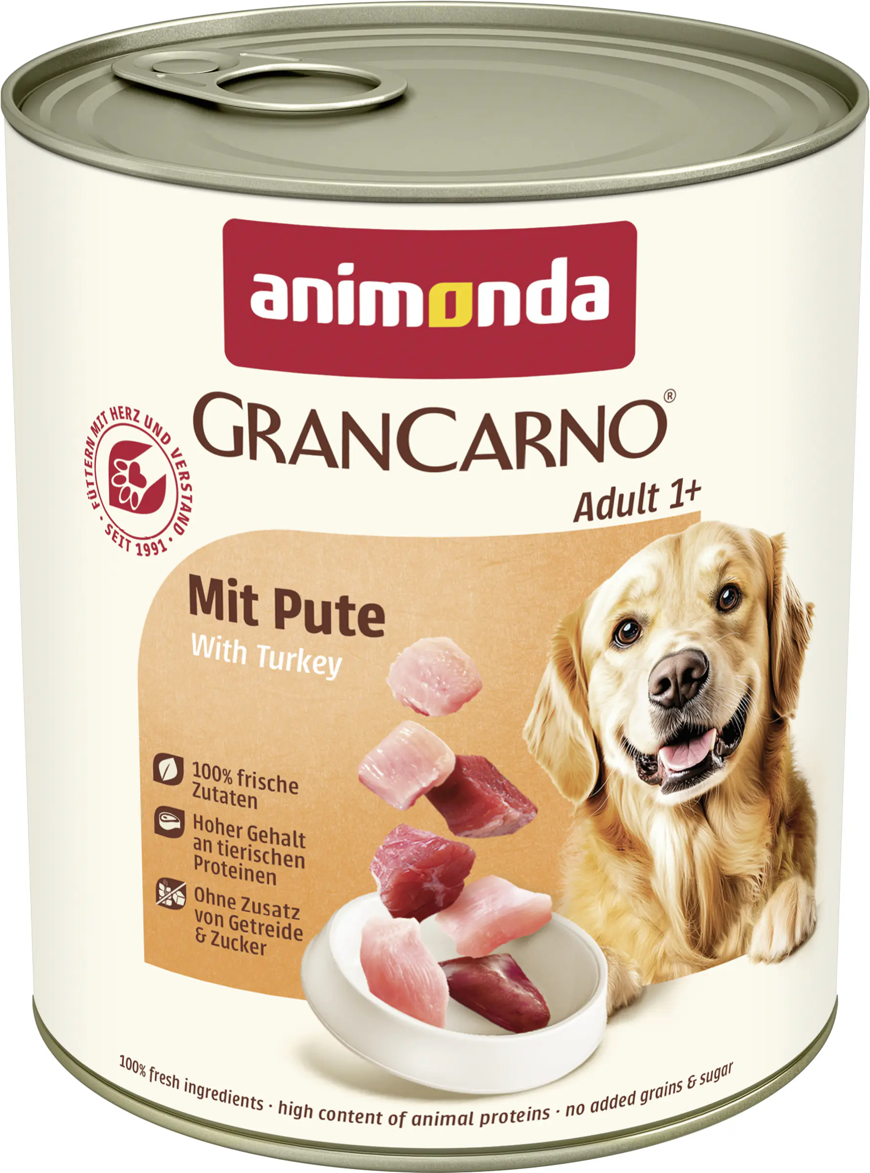 Animonda GranCarno Hundenassfutter Adult getreidefrei 800 g Pute