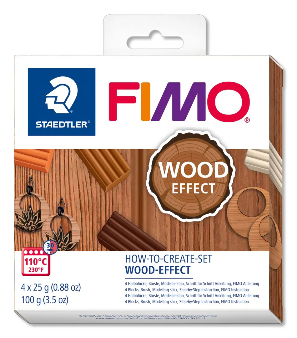 Fimo soft Modelliermasse DIY Set wood effect 4 x 25 g