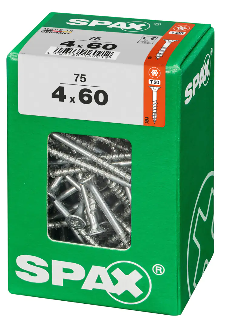 Spax Universalschrauben 4.0 x 60 mm TX 20 Senkkopf - 75 Stk.
