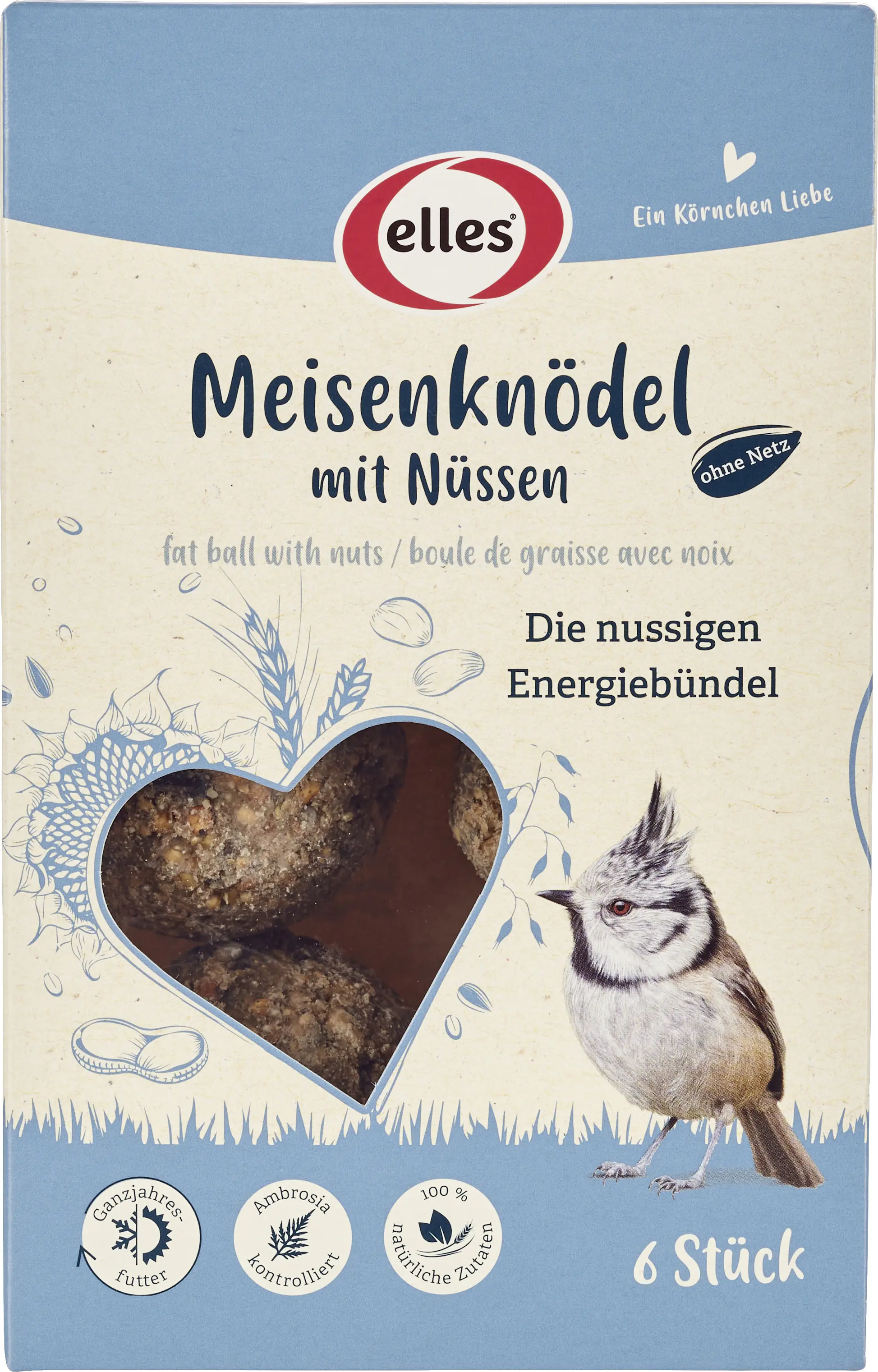 Elles Meisenknödel ohne Netz mit Nüssen 6 Stück