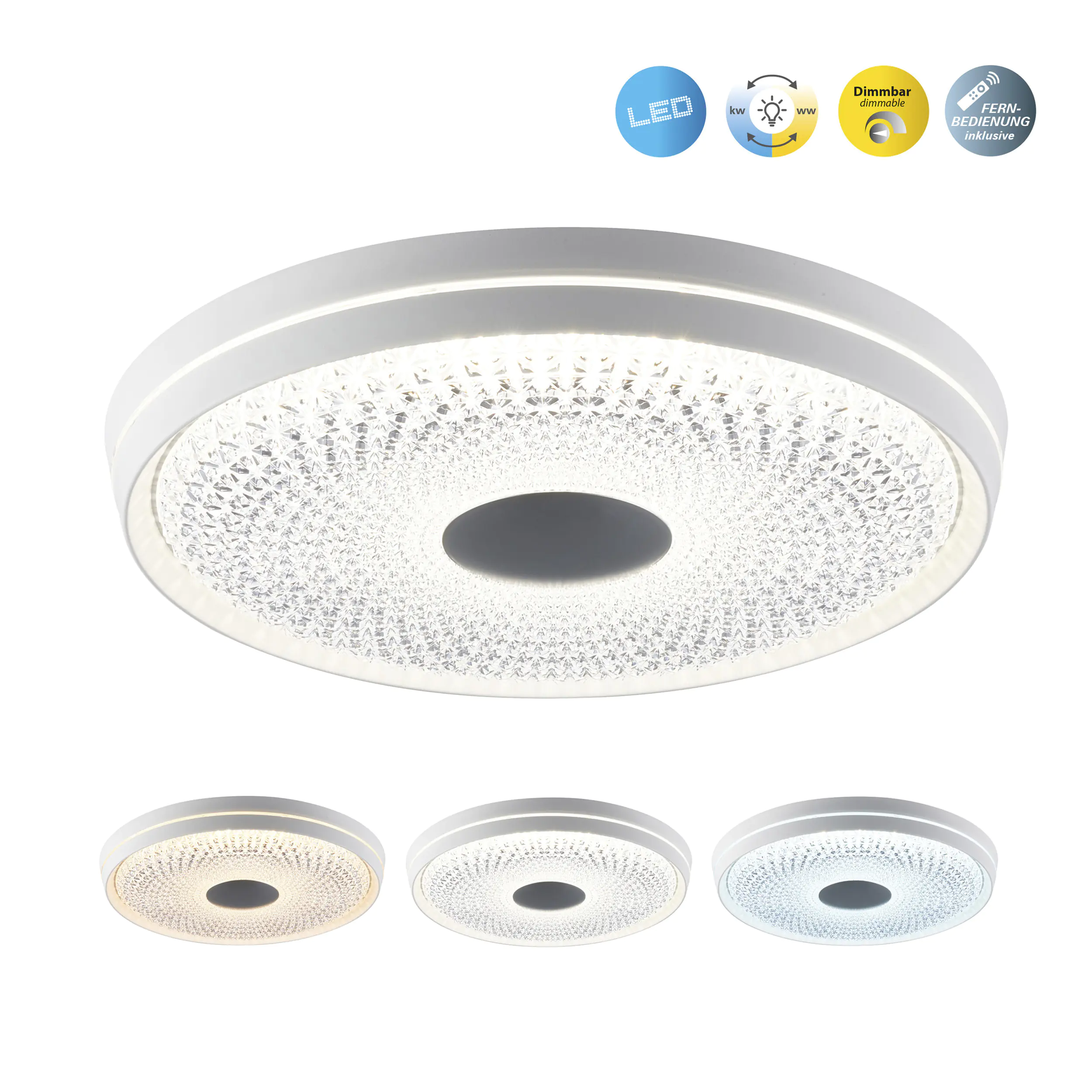 Light&More LED Deckenleuchte Boise 45W Ø 51cm, weiß