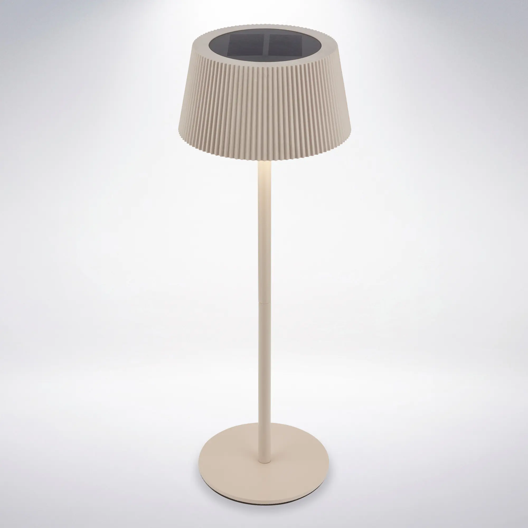 Briloner LED Solar-Tischleuchte Alia Ø 12 x 34 cm warmweiß-kaltweiß beige dimmbar