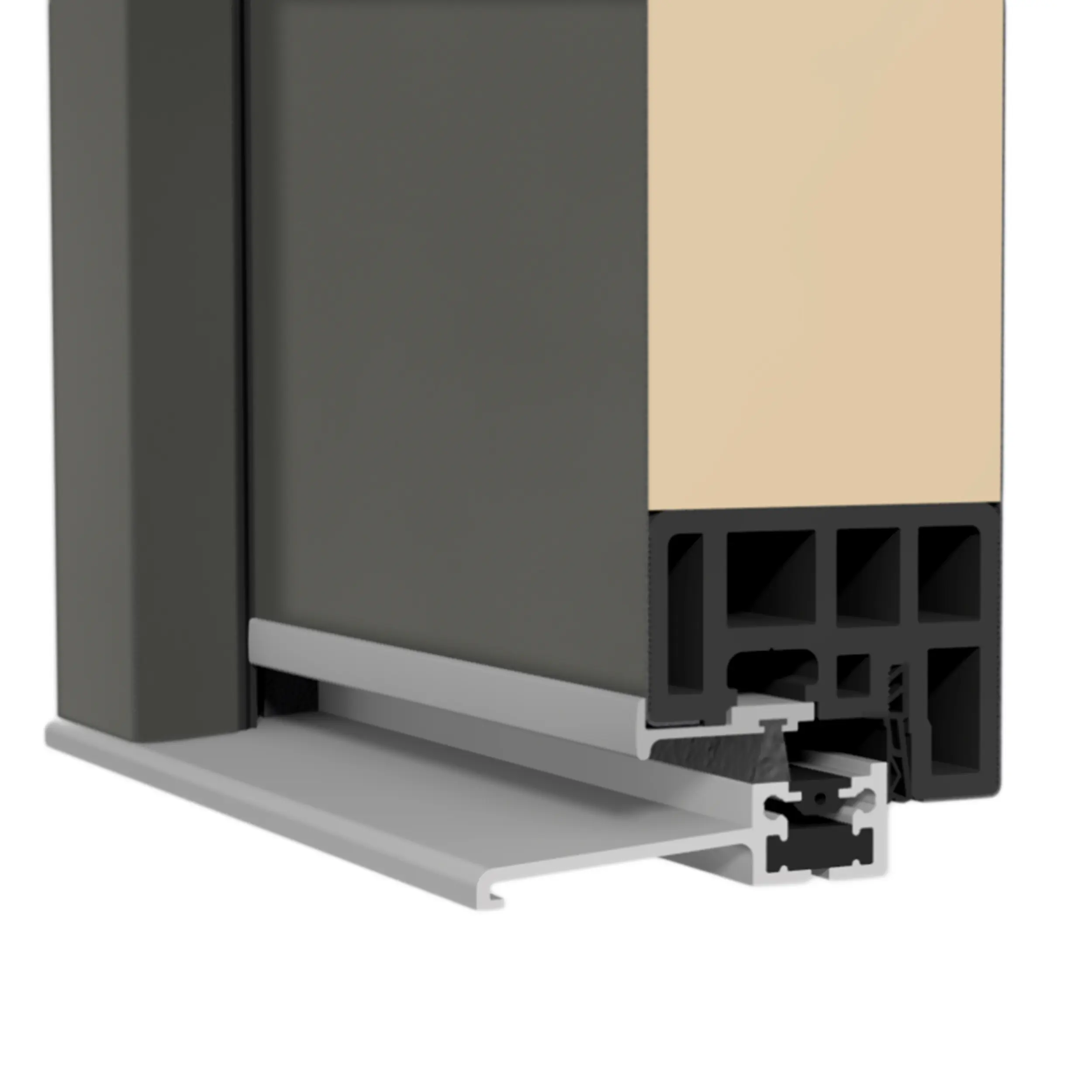 Splendoor Haustür Passivedoor Premium B37 RC2 Aluminium/Stahl quarzgrau/weiß BlackDesign DIN links 98 x 208 cm  