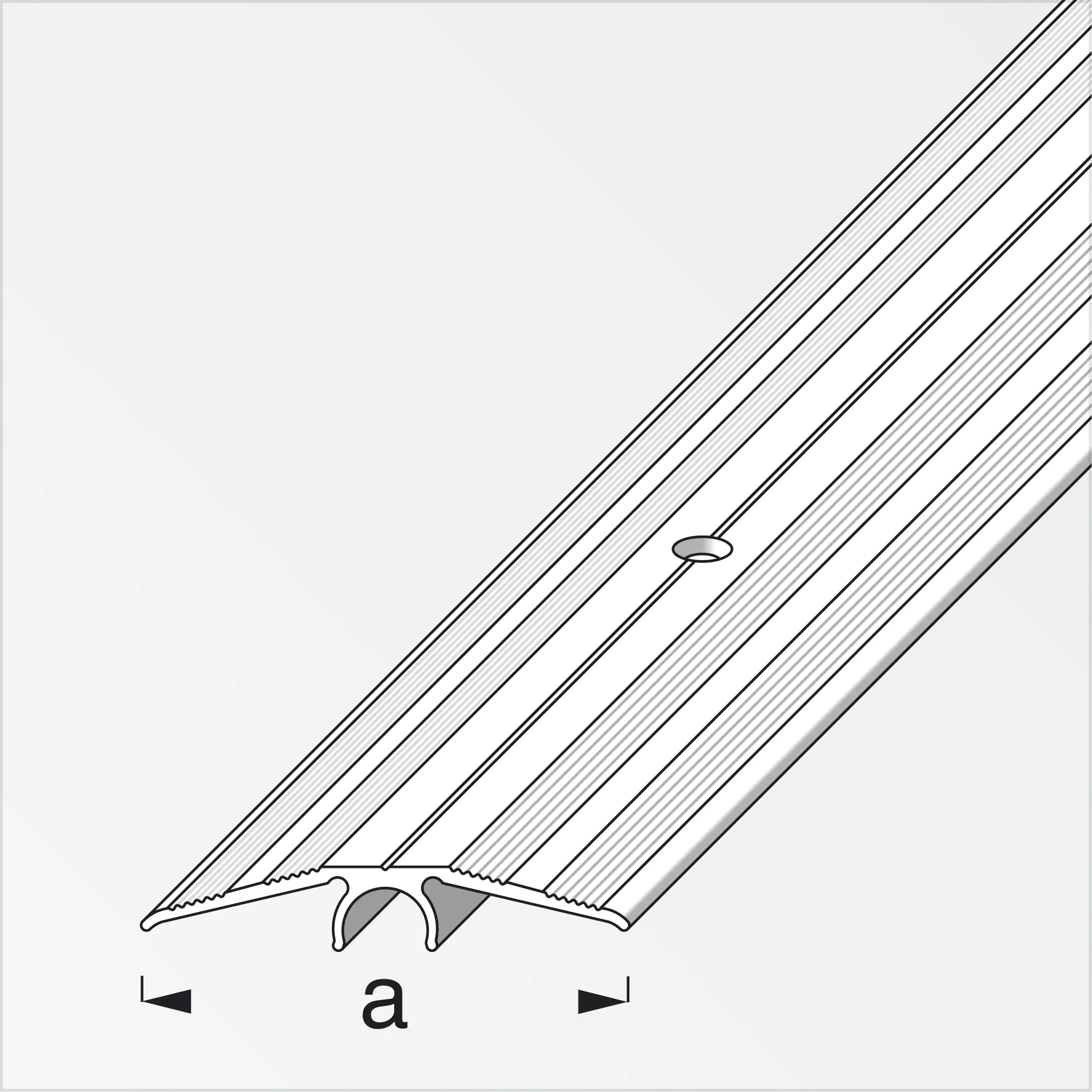 alfer Übergangs-Profil 1 m, 46 mm Aluminium eloxiert silber