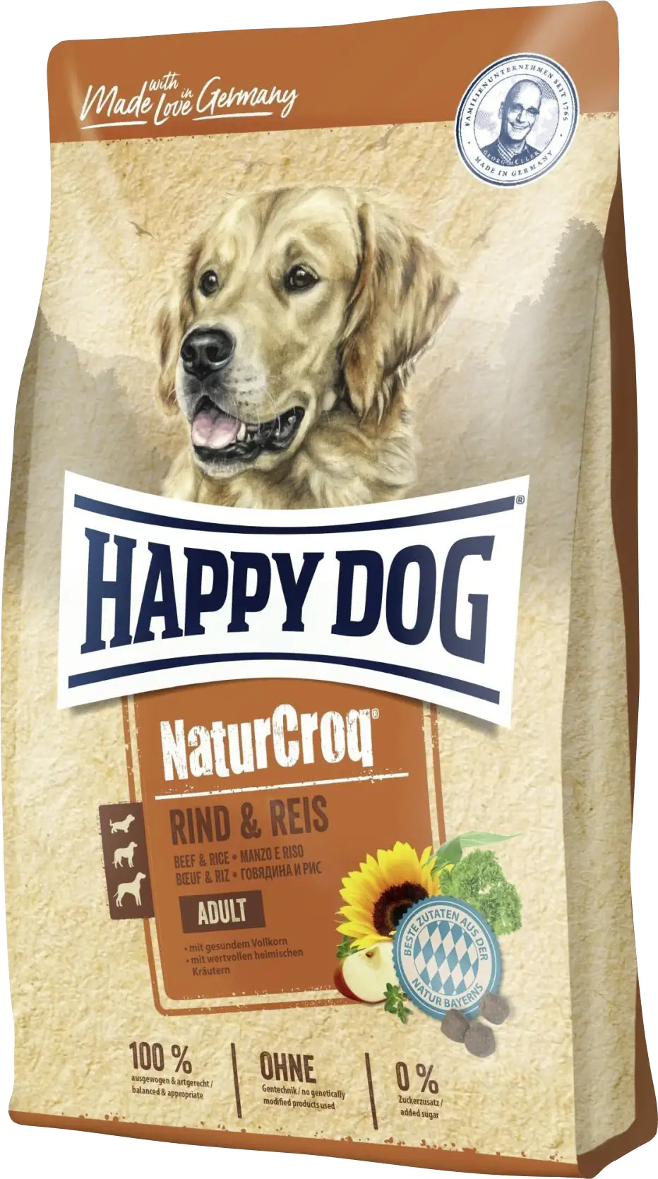 Happy Dog NaturCroq Hundetrockenfutter Adult 1 kg Rind & Reis 