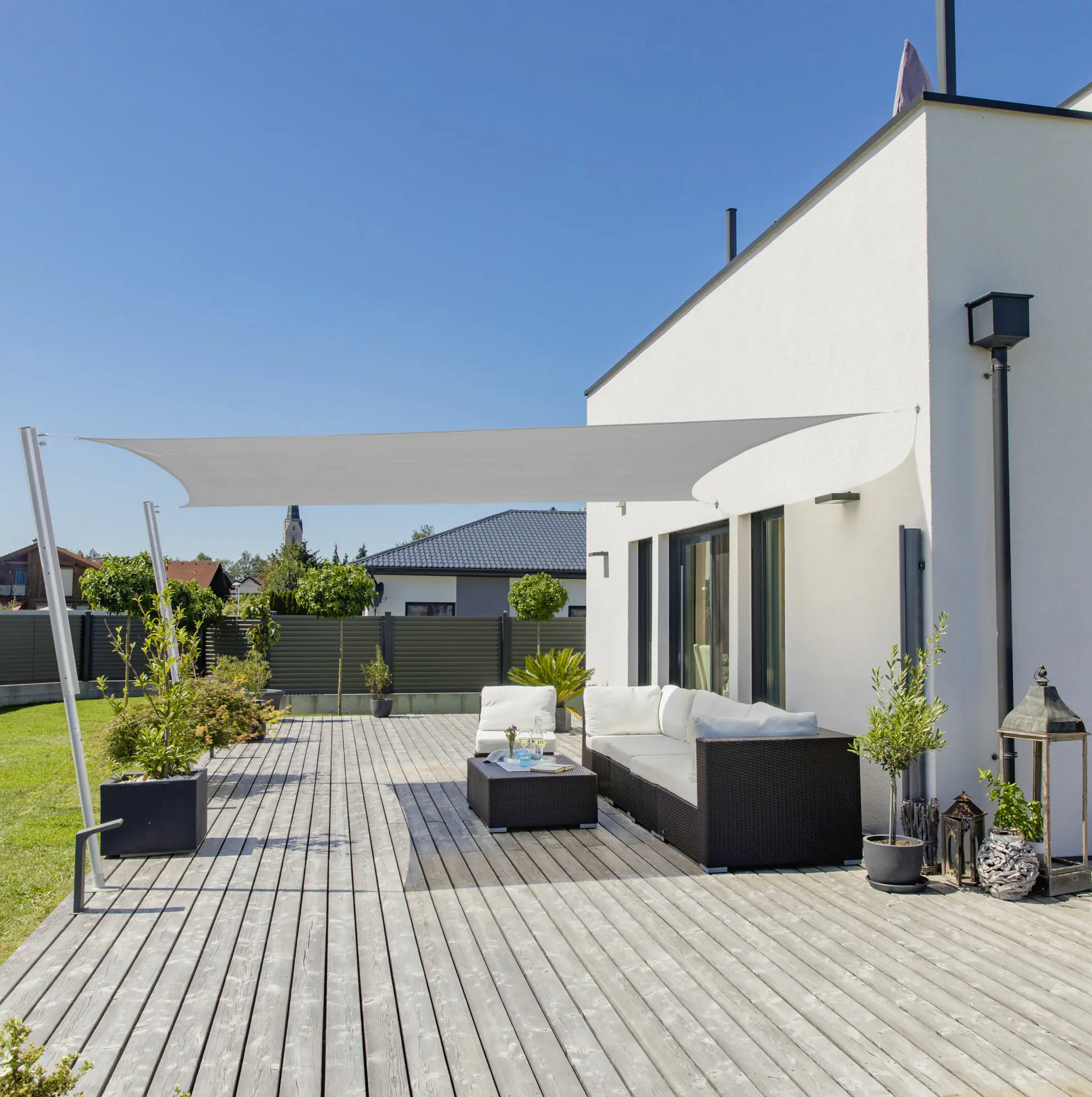 Windhager Sonnensegel Elba grau 3,6 x 2,6 m
