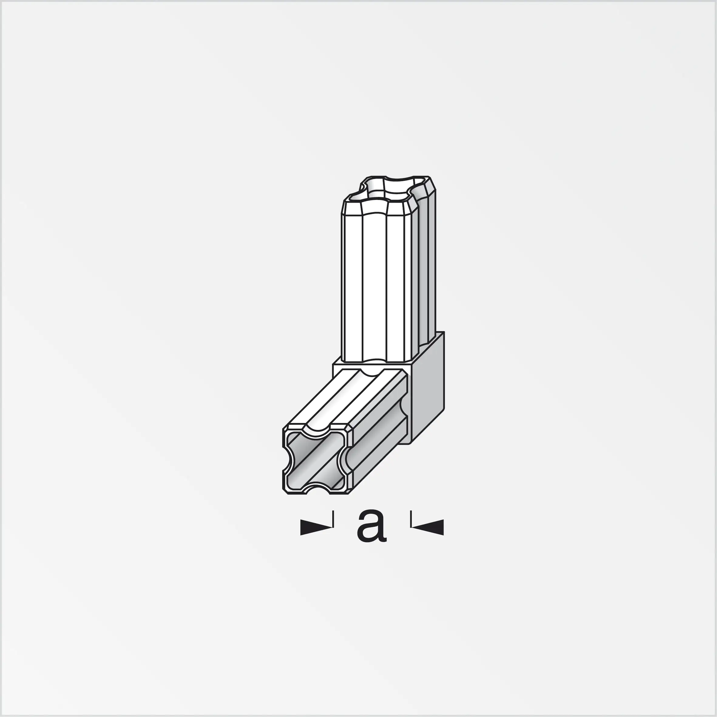 alfer Winkel-Verbinder 90º, 2 Zapfen, 23.5 mm PVC (Kunststoff) glatt weiss