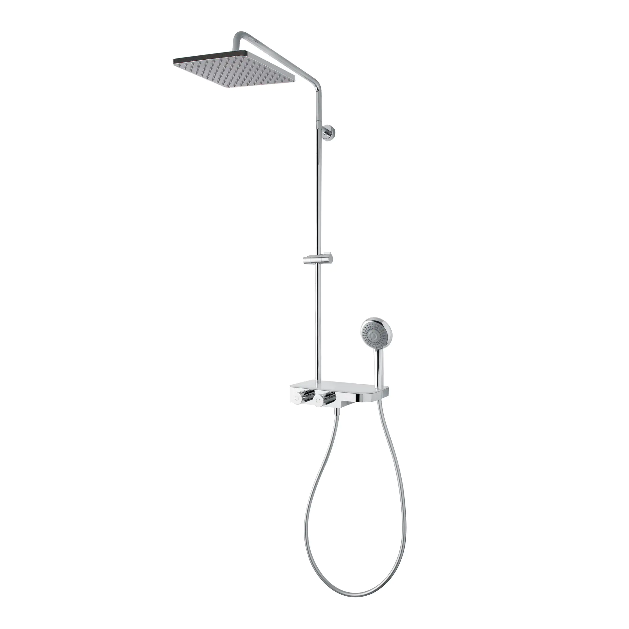 Breuer Kopfbrausesystem Aquamaxx 340 verchromt mit Thermostat + Glasablage