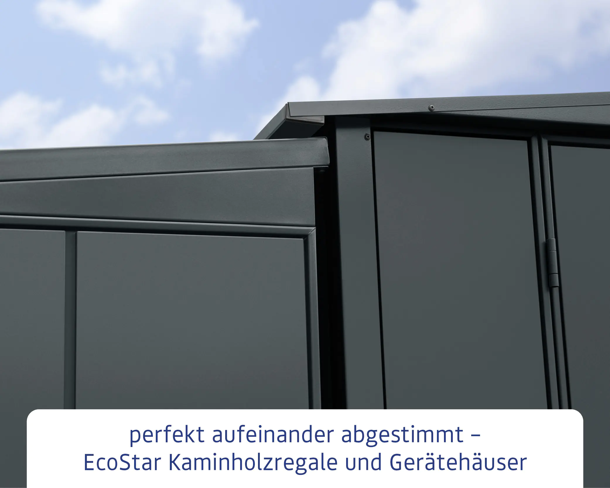 Ecostar Kaminholzregal Elegant-V Typ 2, anthrazitgrau, mit Verstrebung