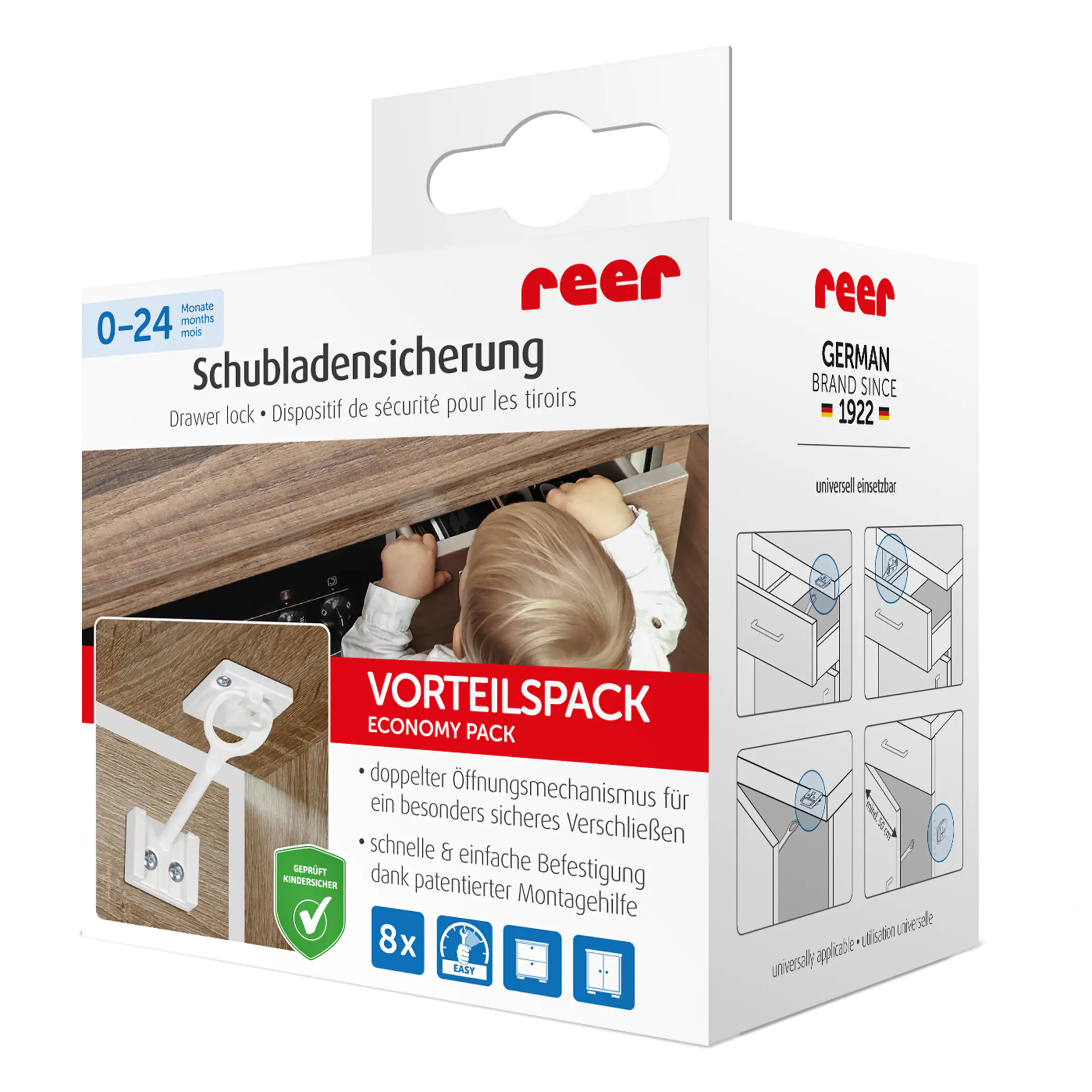 Reer Schubladensicherung Vorteilspack 8 Stück