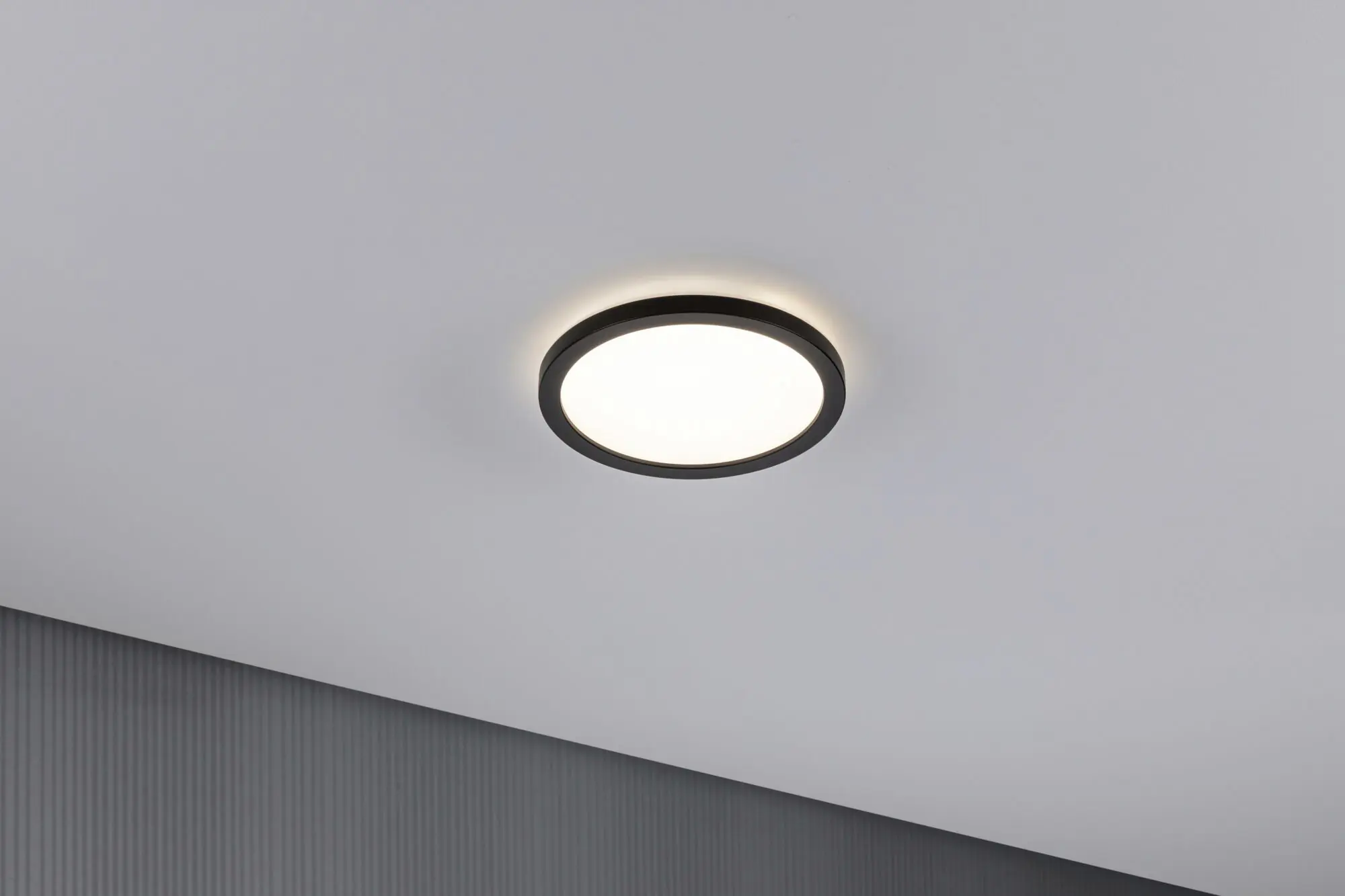 Paulmann LED Panel Atria Shine schwarz Ø 19 cm warmweiß