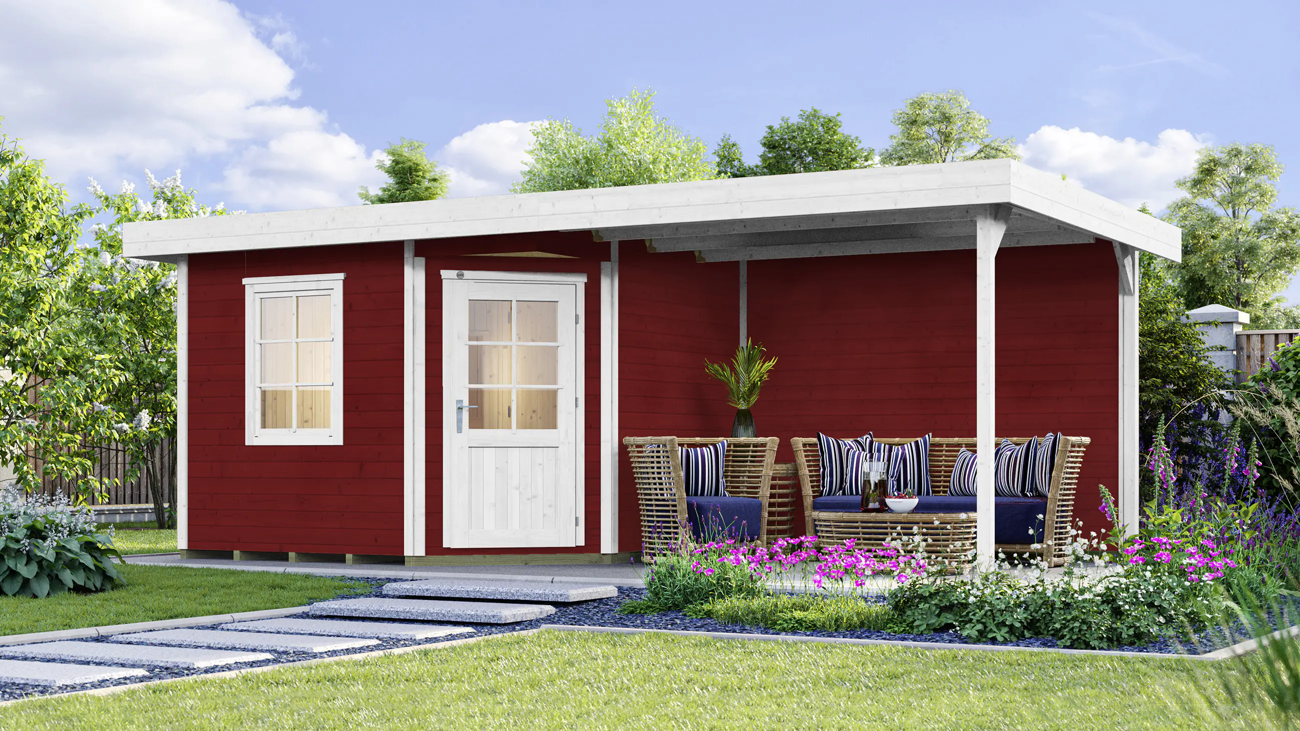 Weka Gartensauna Salo 17,91 m² schwedenrot 