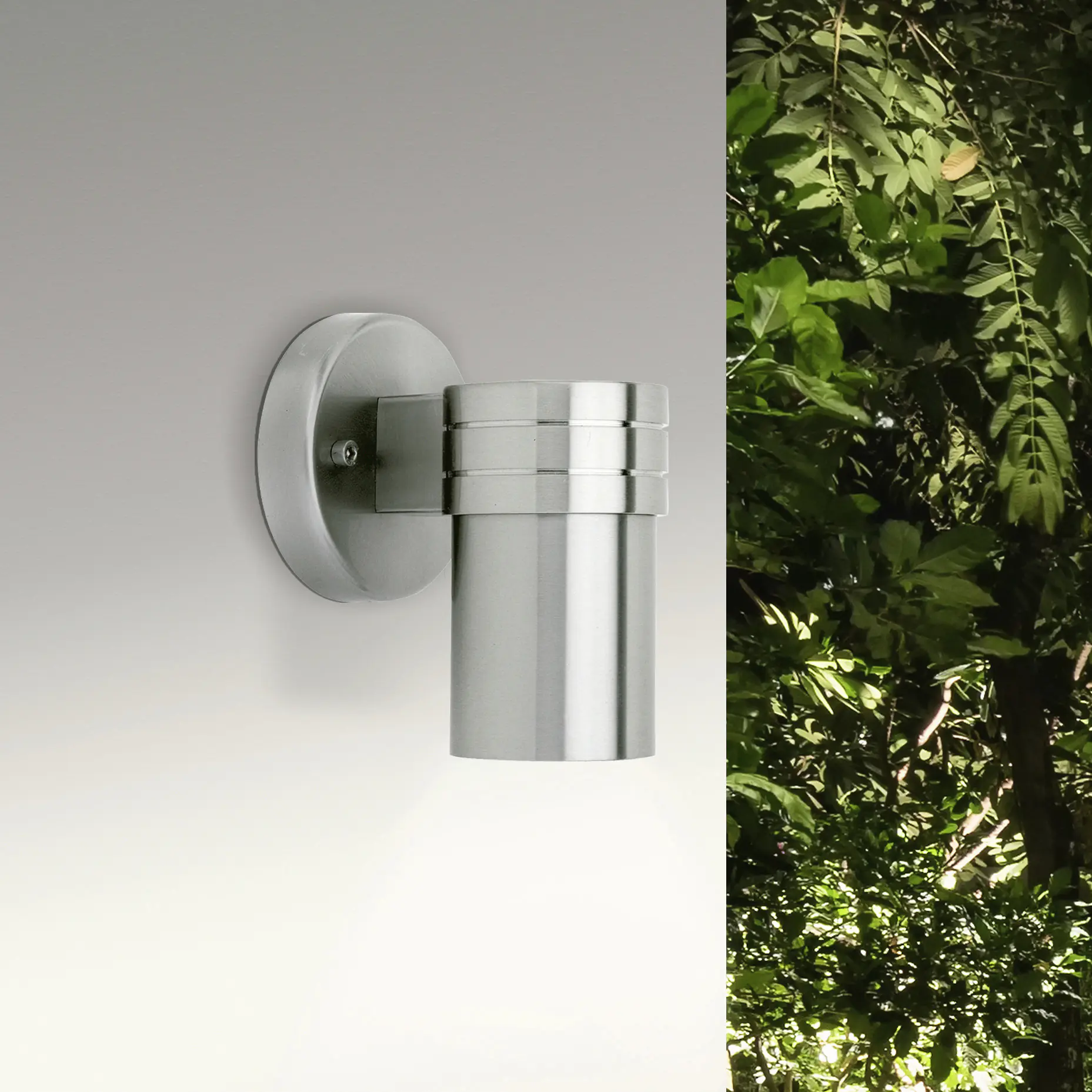 Brilliant LED Außen-Wandleuchte Hanni edelstahl 14 cm GU10 3 W warmweiß