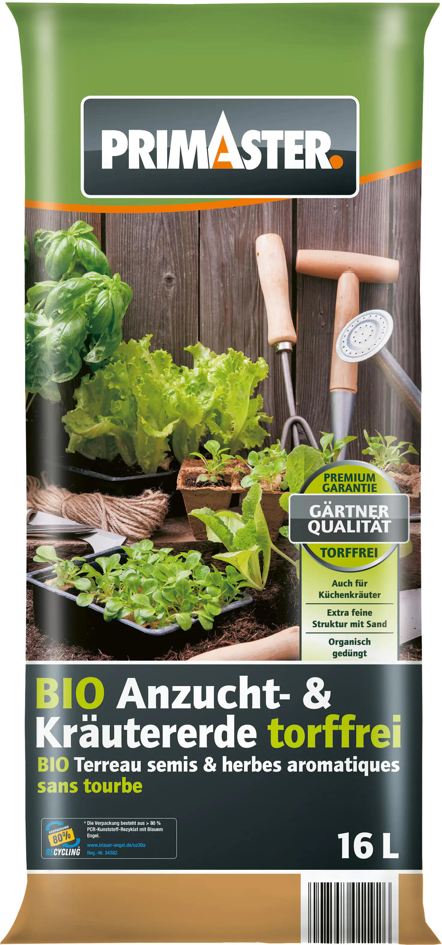 Primaster Kräuter- & Anzucht Erde torffrei 16 L
