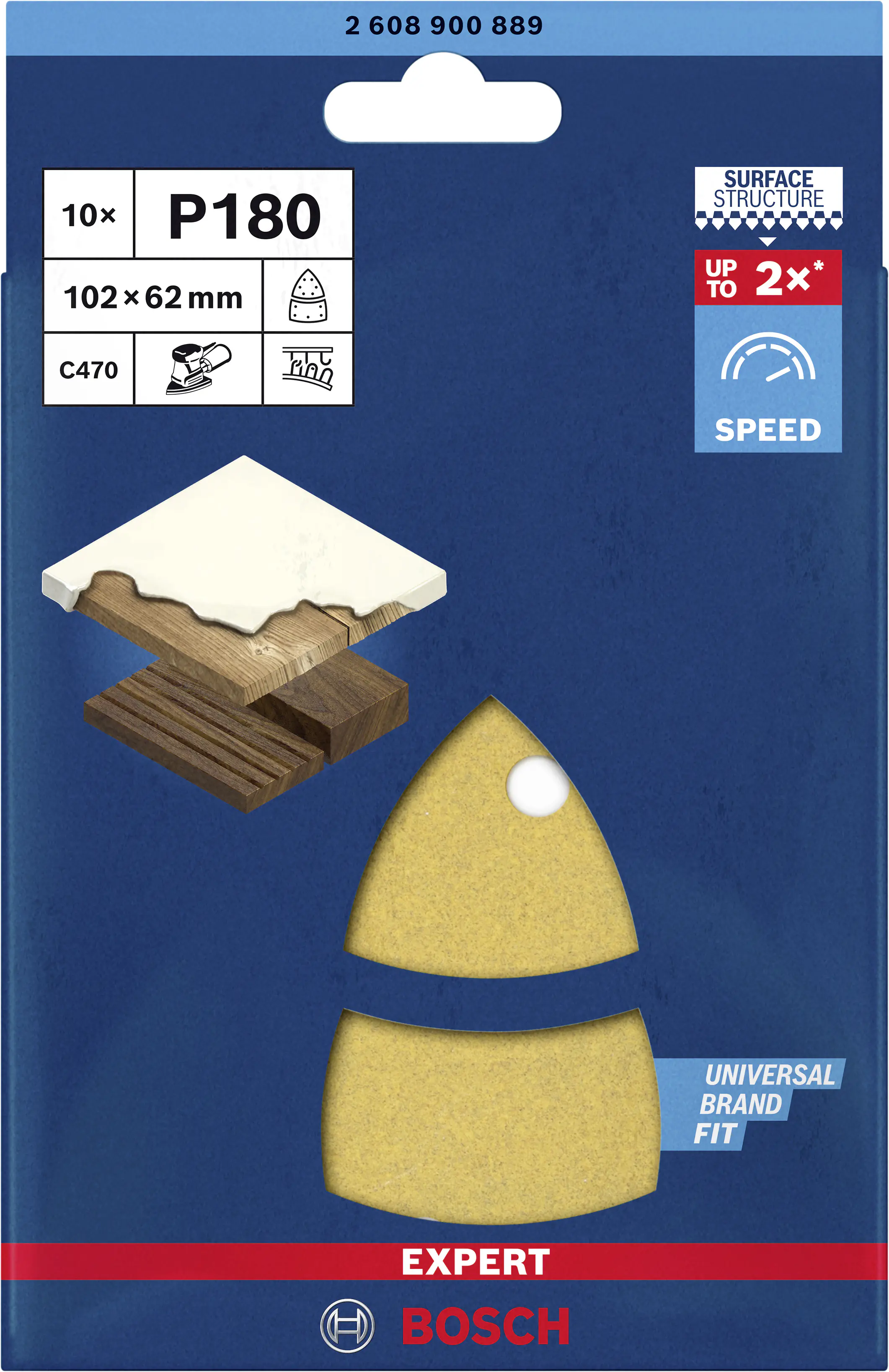 Bosch Expert Schleifpapier C470 102 x 62 mm G 180 10 Stück