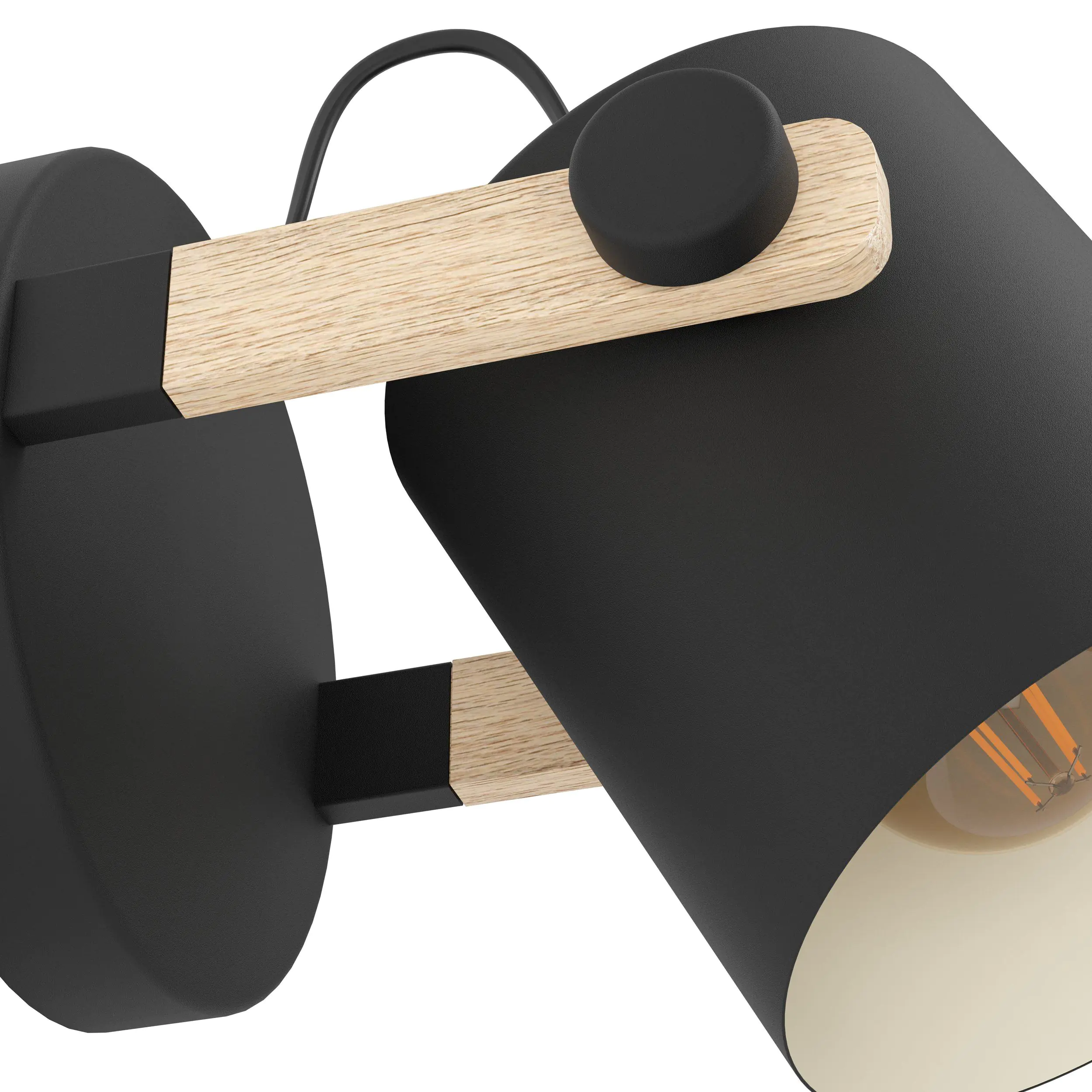 Eglo 1er Spot Hornwood schwarz-creme-braun Ø 17 cm E27