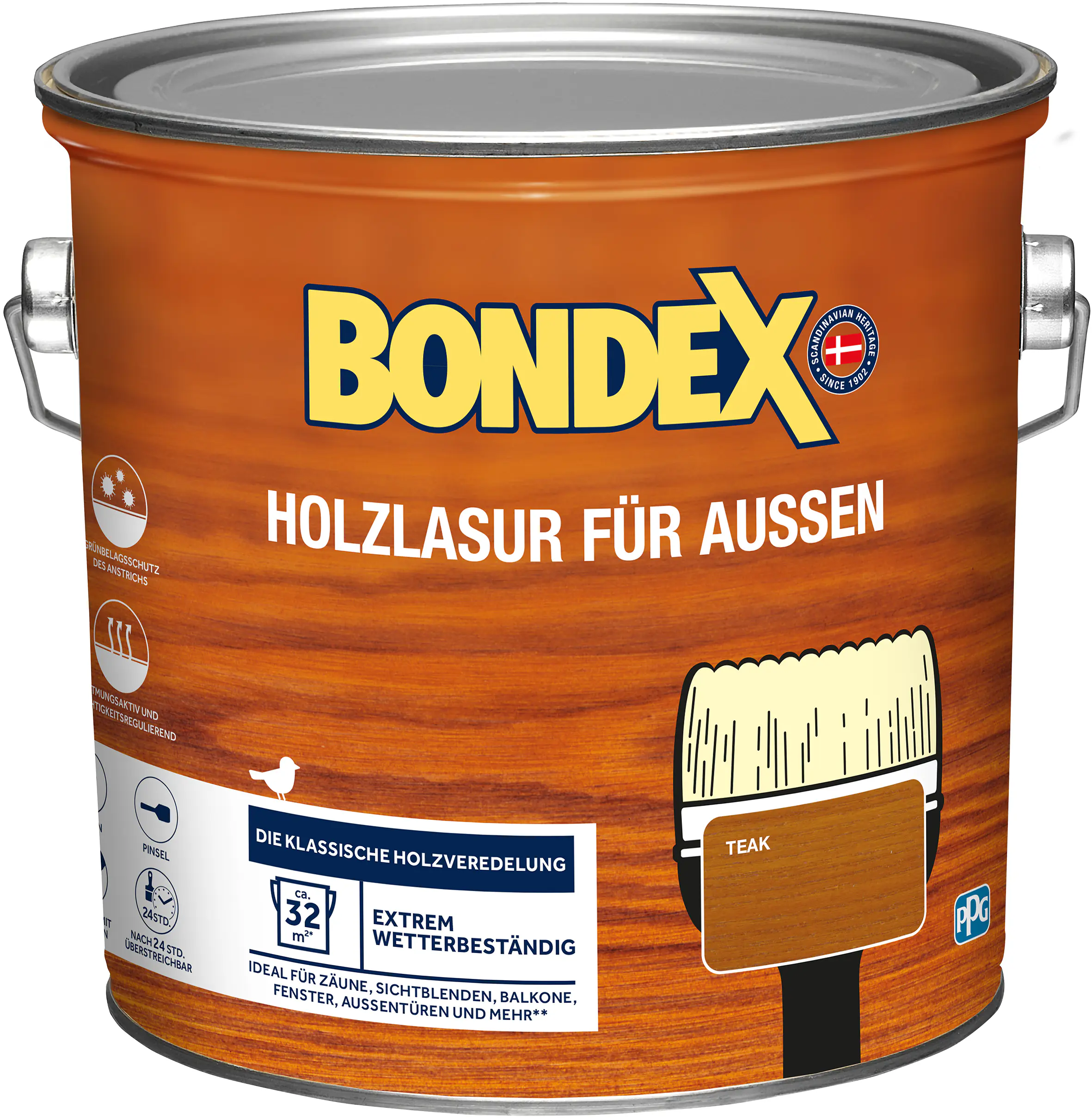 Bondex Holzlasur für Außen 2,5 L teak