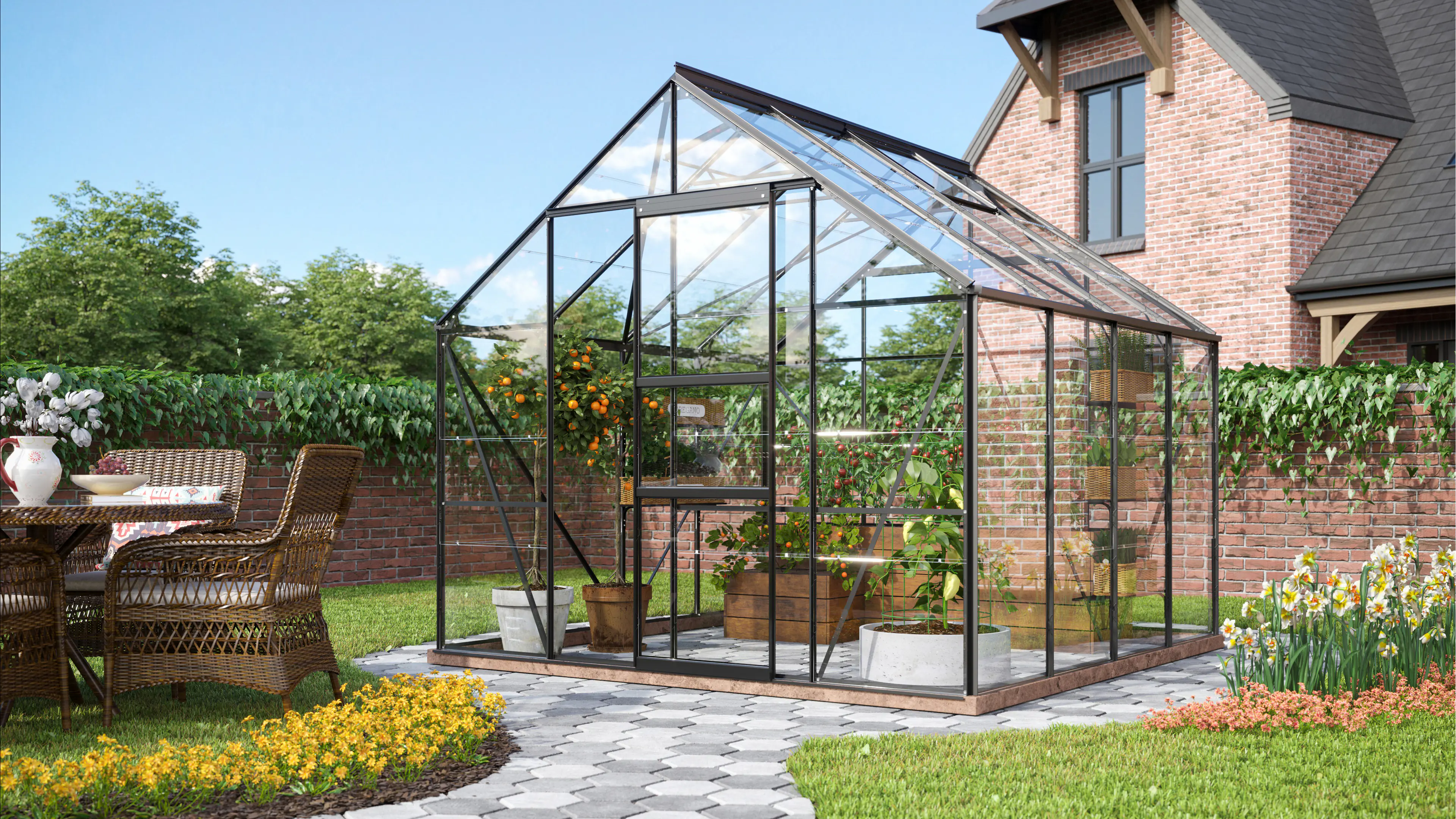 Vitavia Gewächshaus Merkur 6700 254 x 254 cm 3 mm ESG
