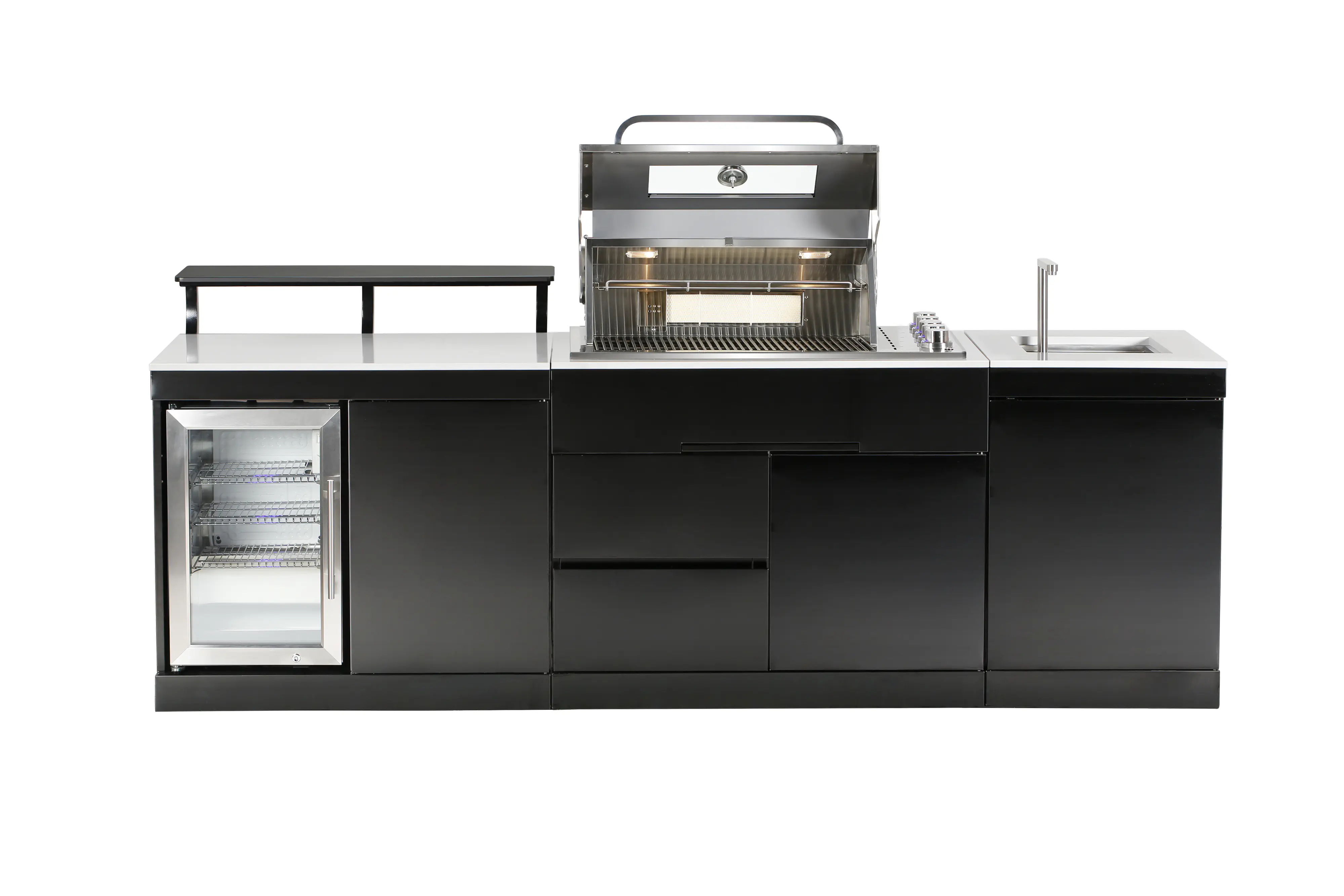 Buschbeck Outdoorküche Bradford inkl. Kühlschrank und Spüle mit Armatur